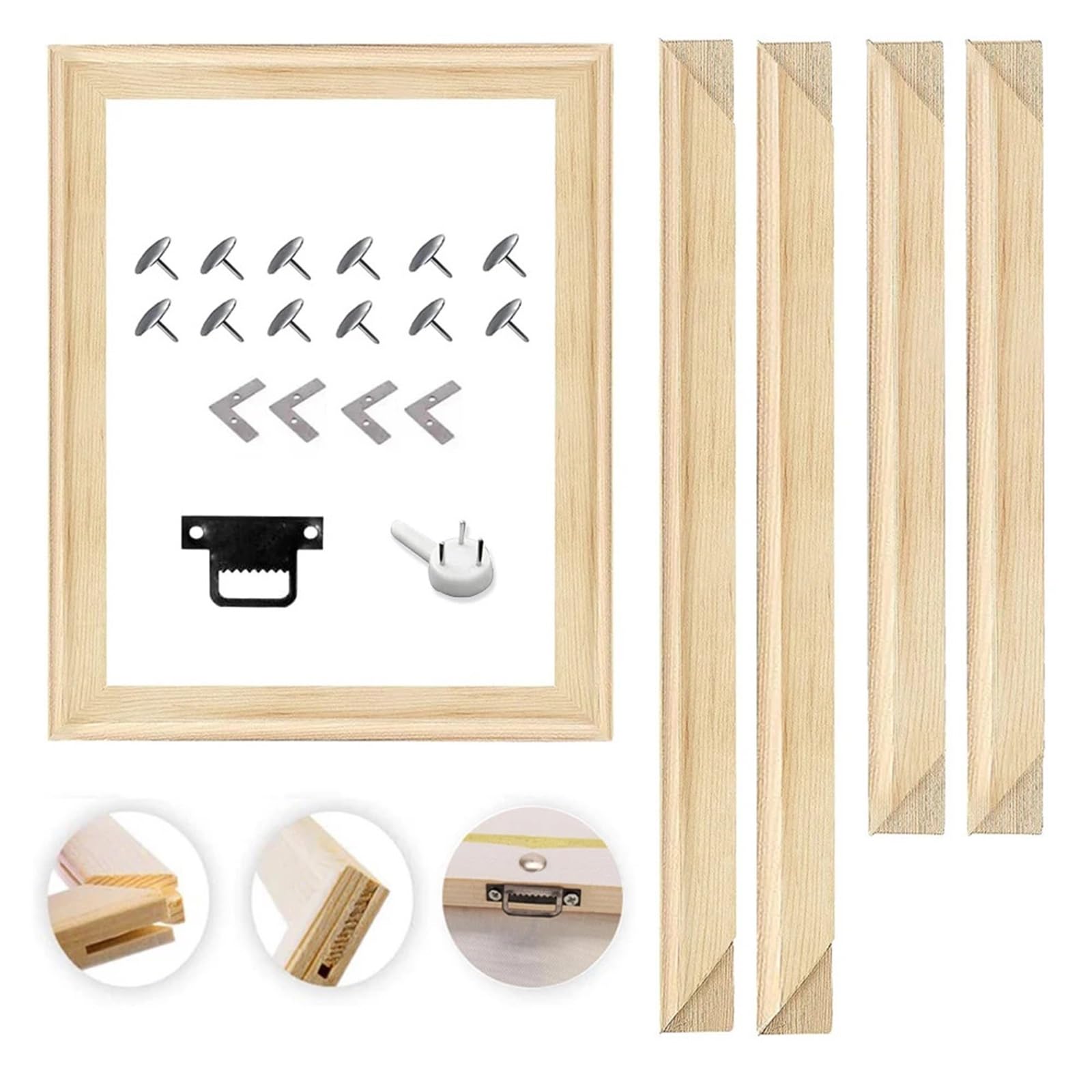 photo frame kits Wooden DIY Large Picture Frames Canvas Painting Frame Stretcher Bars Diamond Oil Poster Wall Art Living Room Home Decor for crafts party school projects(35x45cm)