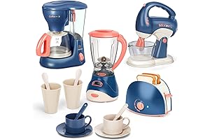 Pretend Play Kitchen Appliances Toy Set with Realistic Light and Sounds