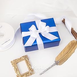 Ribbli Double Faced White Satin Ribbon,1 x Continuous 25 Yards,Use for Bows Bouquet,Gift Wrapping,Floral Arrangement