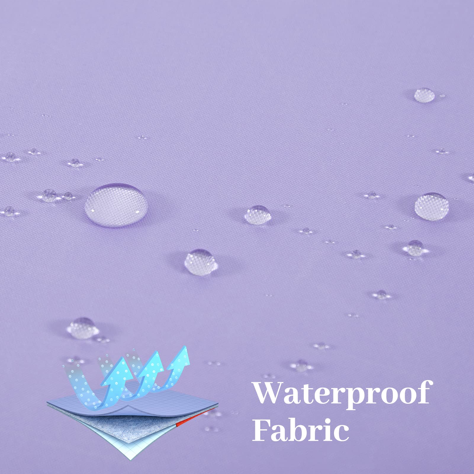 Furlinic Tenda Doccia Antimuffa Tessuto in Poliestere Grande Tende Doccia Impermeabile Lavabile Viola Tenda Vasca da Bagno con 12 Ganci 200x200cm.