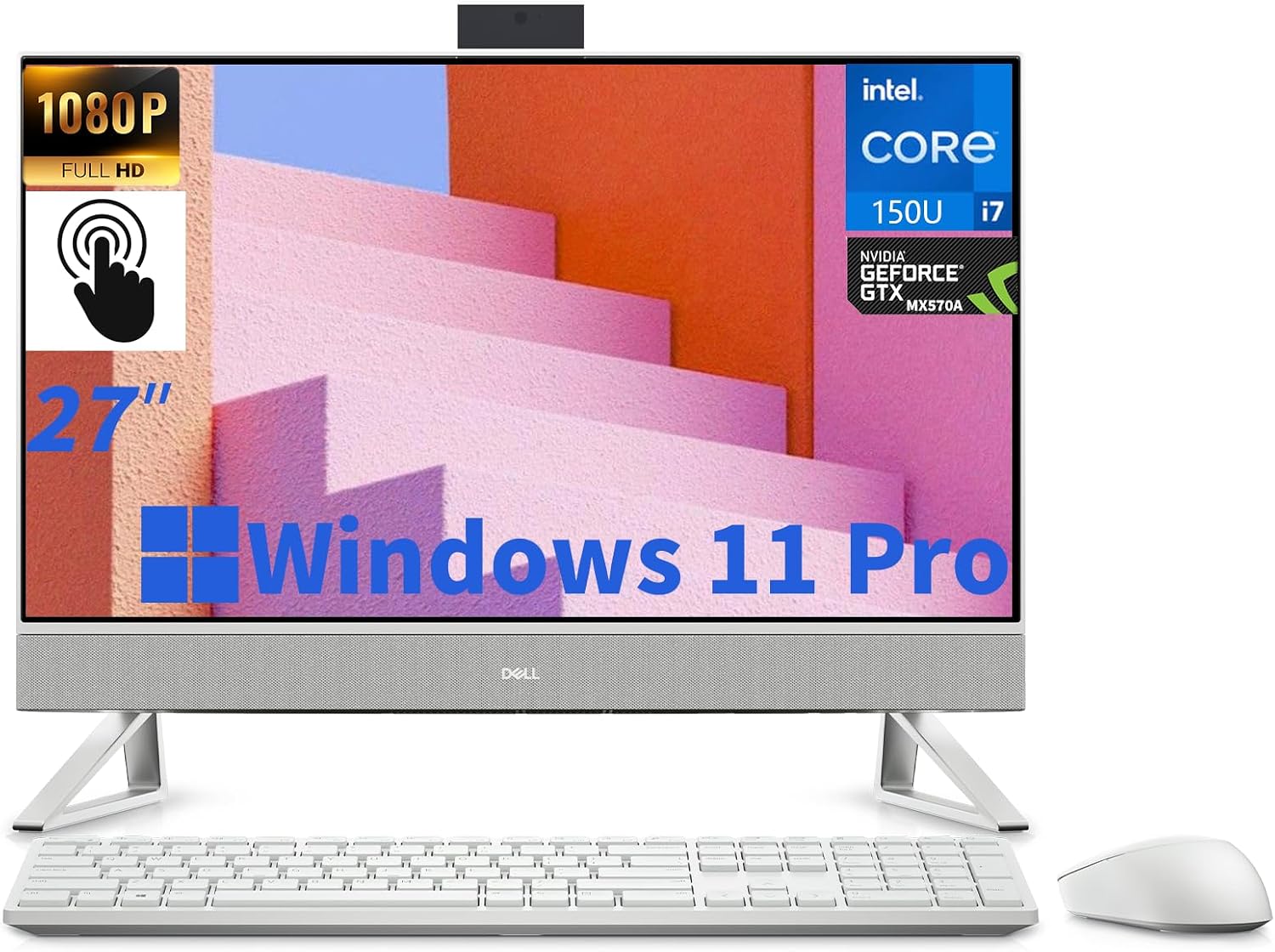 Inspiron 24 5000 All-in-One Business Desktop, 23.8â€ FHD Touchscreen, Intel i5-1135G7, 16GB DDR4 RAM, 1TB SSD, Webcam, Wi-Fi 6, HDMI, Wireless Keyboard&Mouse, Win11 Home, Silver