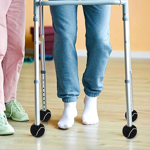 Miniatura 5 de Hiceeden 24 pelotas de tenis precortadas para caminantes, pelotas antideslizantes resistentes, de larga duración para silla, escritorio, patas de