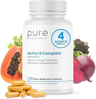 Methyl B Complete - 120 Vegetable Capsules | Optimal Methylation Support Supplement with Quatrefolic 5-MTHF (Active folate), Methylcobalamin (Active B12), B2, B6, and TMG | Pharmaceutical Grade