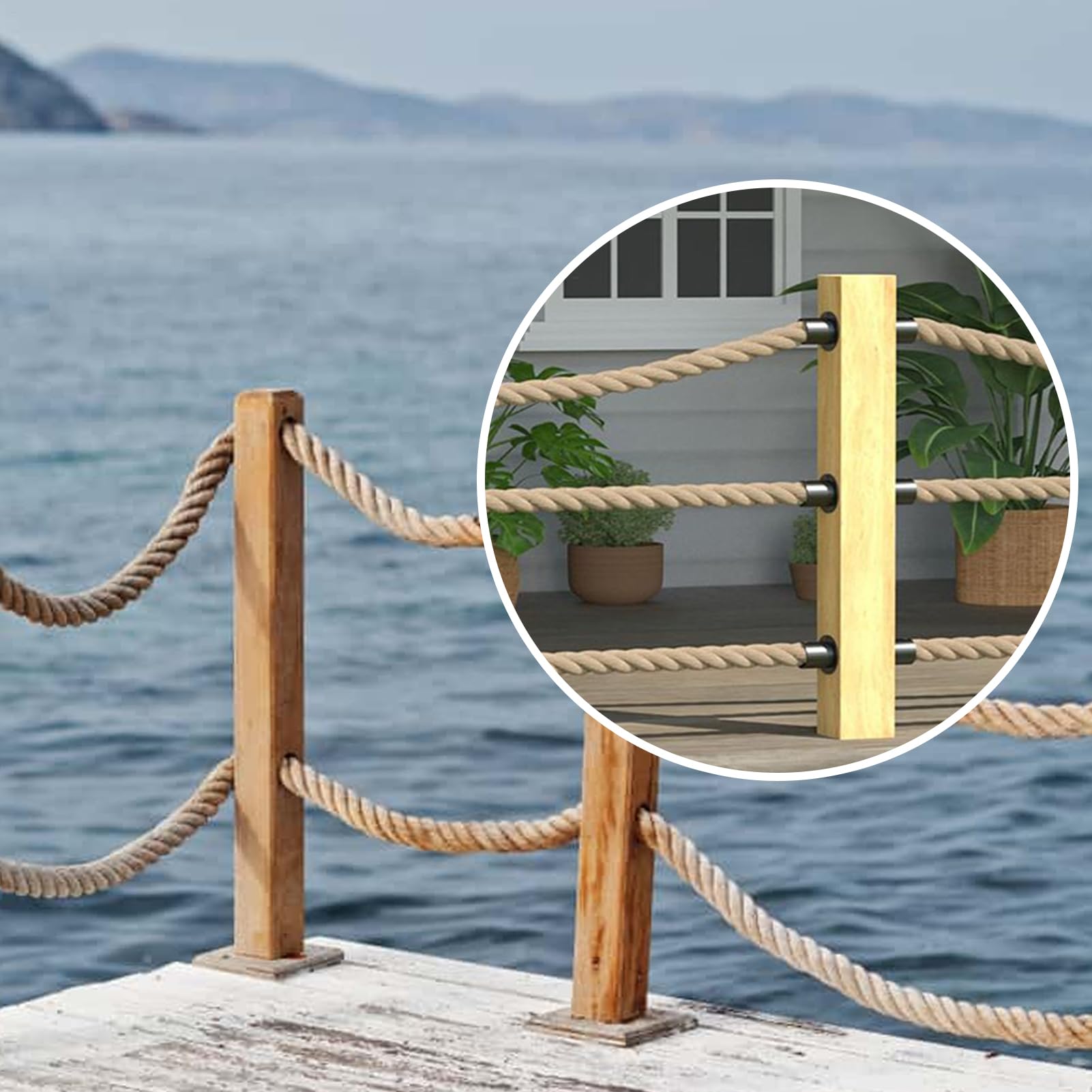 per Ringhiera a Corda 4 Pezzi Morsetto Di Fissaggio Decorativo In Acciaio