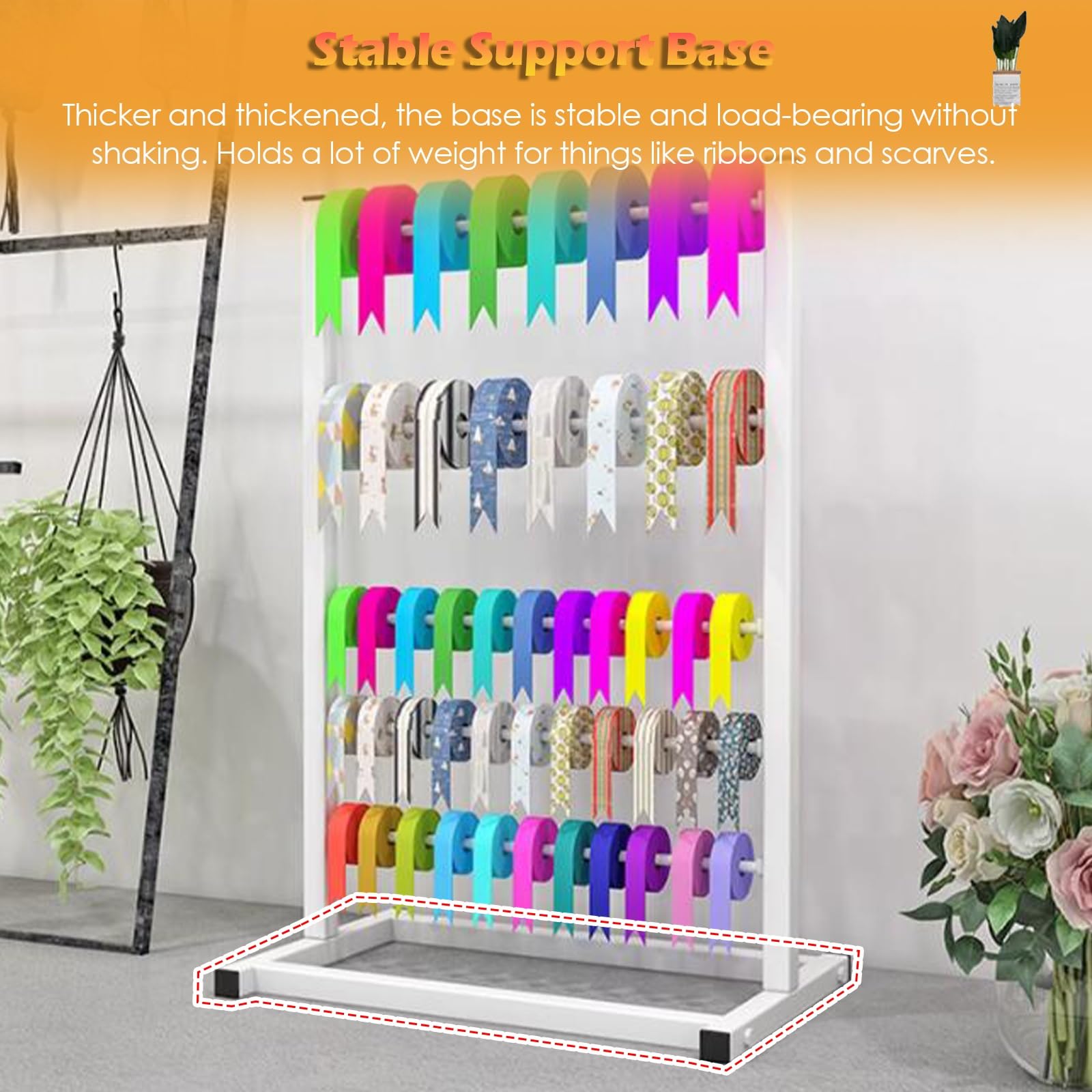 Estante de alambre para carretes, estante para cintas, organizador de pañuelos de metal, soporte para cinturones, toallas, para salas de manualidades, tiendas minoristas de flores, soporte para pape