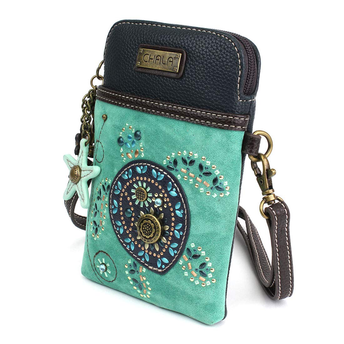 Chala Crossbody Cell Phone Purse-Women Canvas Multicolor Handbag with Adjustable Strap