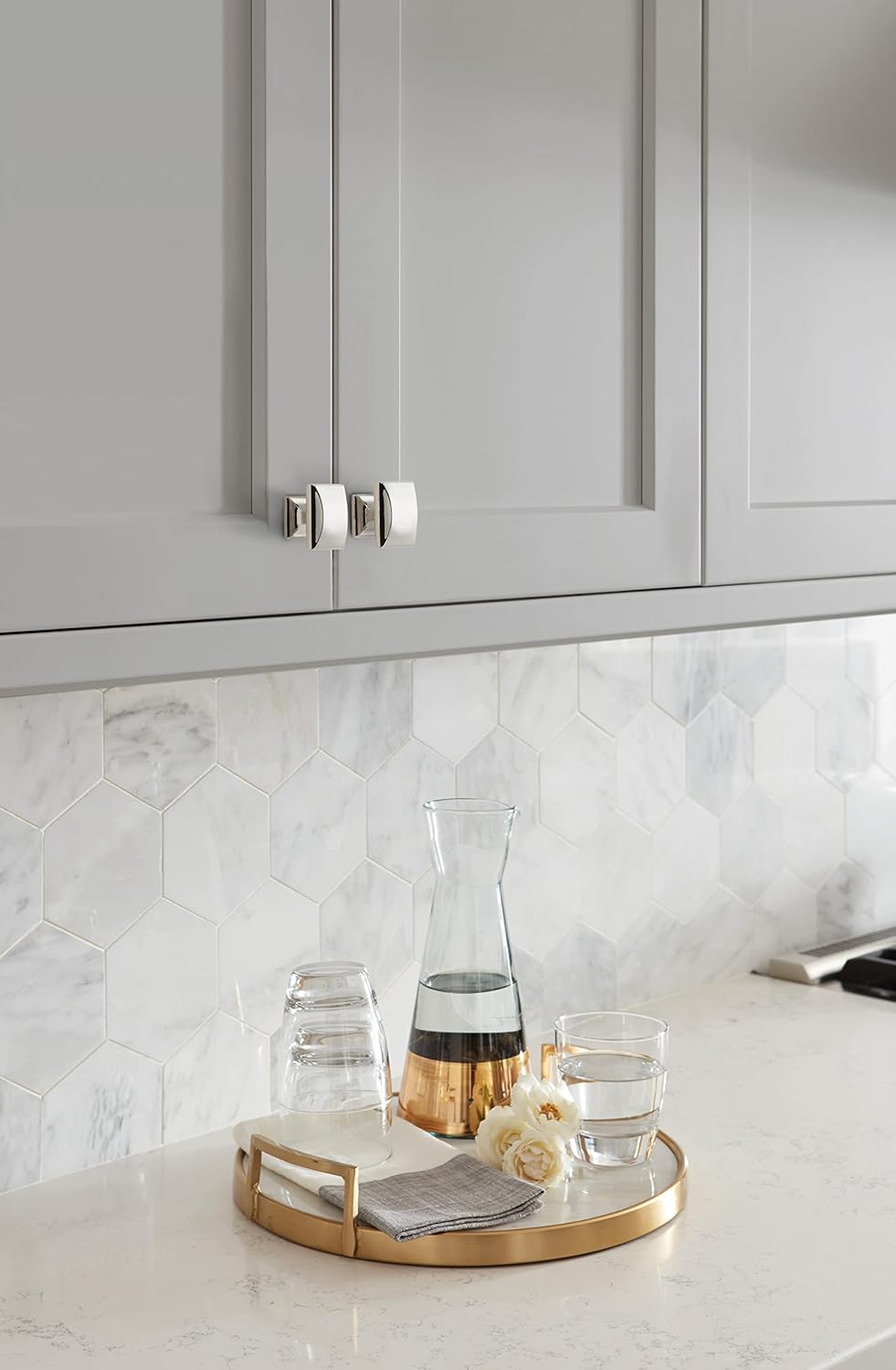 Amerock | Cabinet Knob | Polished Nickel | 1-1/2 inch (38 mm) Length | Candler | 1 Pack | Drawer Knob | Cabinet Hardware