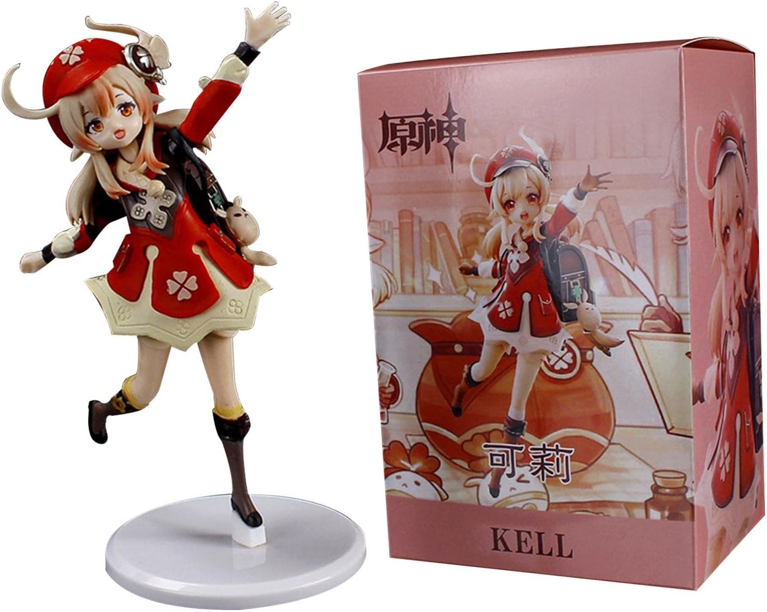 glueckind Genshin Impact Figure, PVC Cute Genshin Klees Paimon Hu Tao