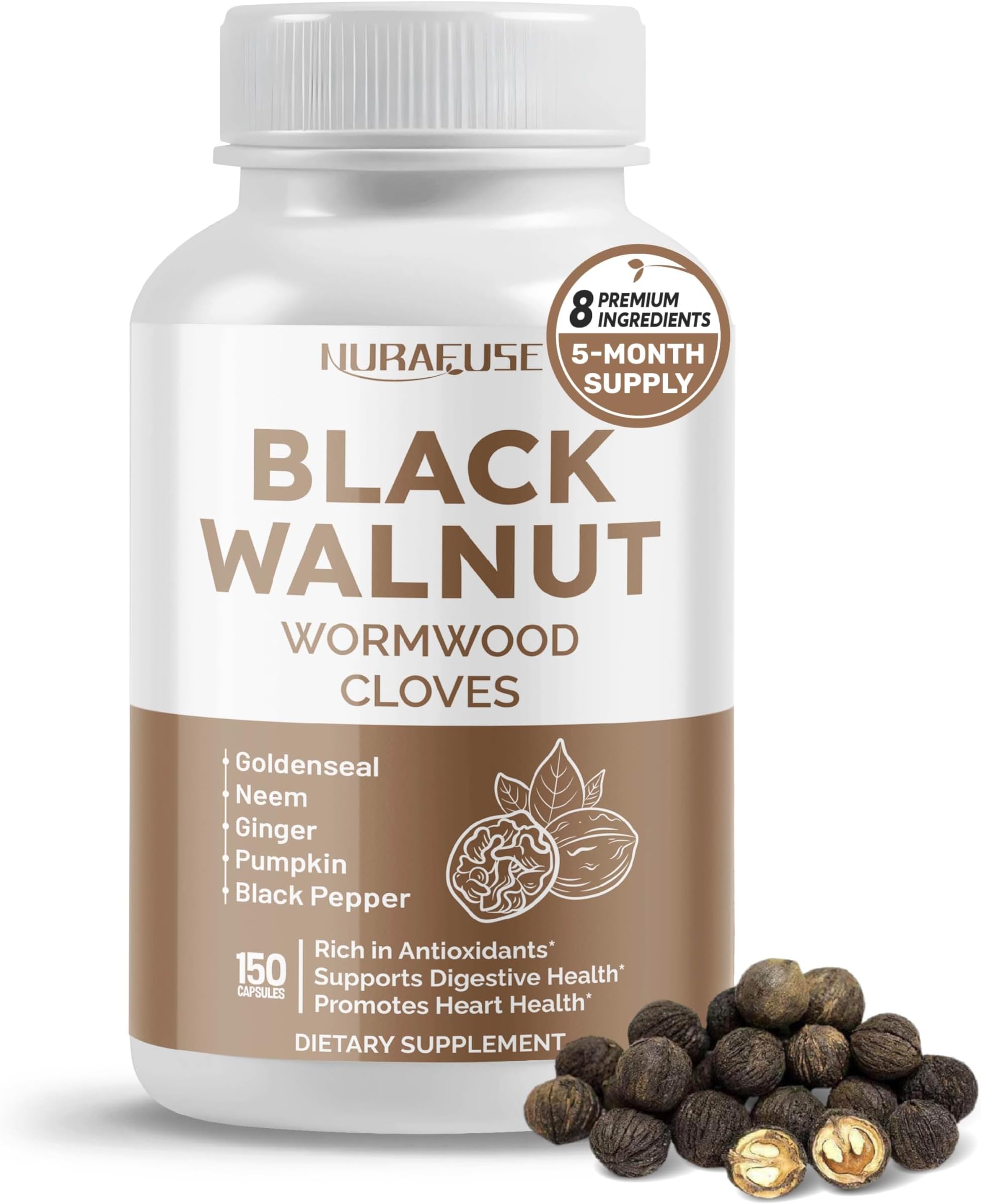 Black Walnut Wormwood Whole Cloves Goldenseal - Rich in Antioxidants, Digestive Health