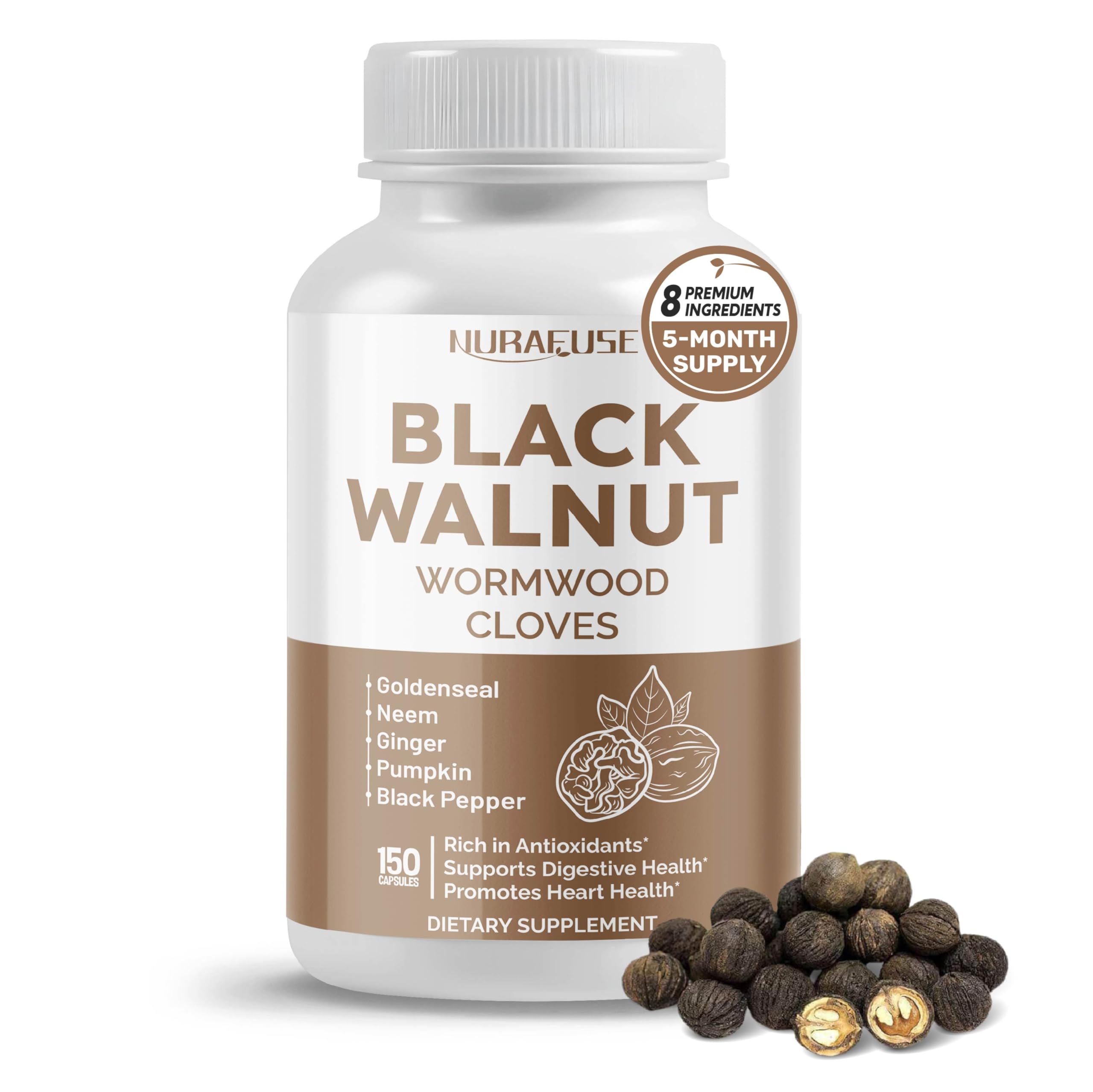Black Walnut 8-in-1 Complex for Botanical Wellness, 150 Capsules 150 count (pack of 1)