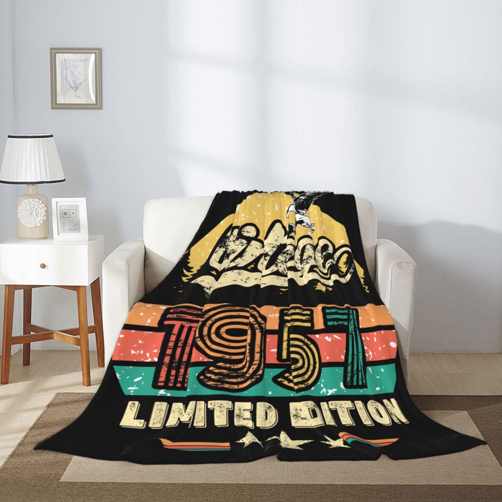 65th Birthday Gift Vintage 1957 Birthday Blanket Gifts for Women Giant Blanket Soft Flannel Throw Blanket Presents Nephew Gifts