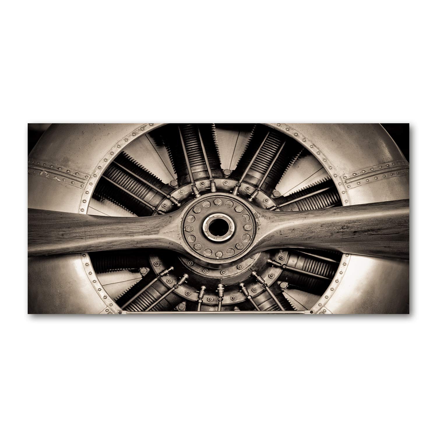 Tableau en verre 120x60 cm anti-humidité cuisine image moteur d'avion