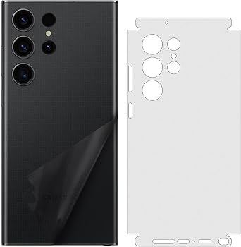 2 Pack for Samsung Galaxy S23 Phone Sticker Skin Wrap Transparent Matte Carbon Fiber Vinyl Slim Ultralight Decal Glass Protector Film Protective for Back Side Borders Camera