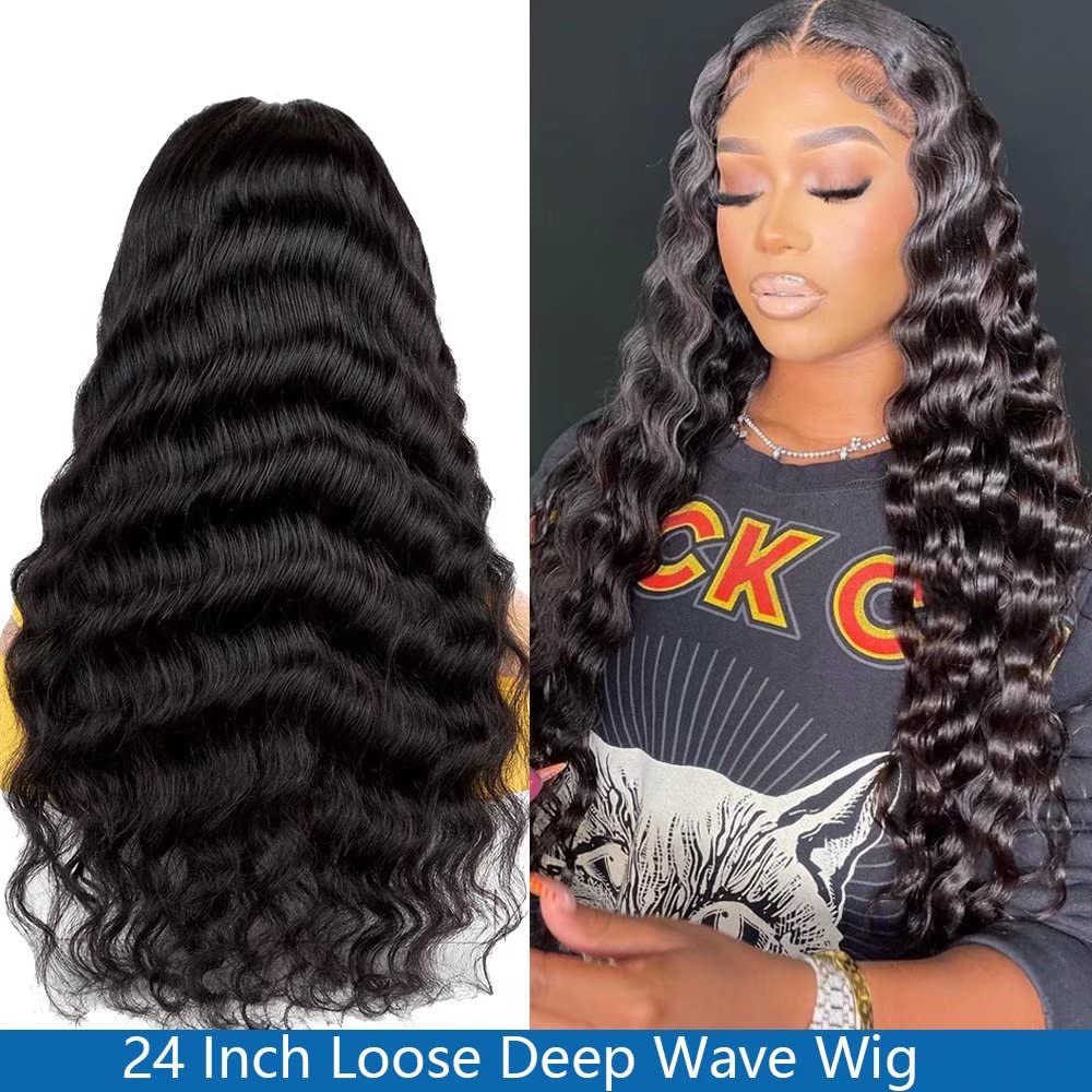 2024 Wig, 20” Middle Part 360 Lace Wig Natural Color Loose  display picture 2