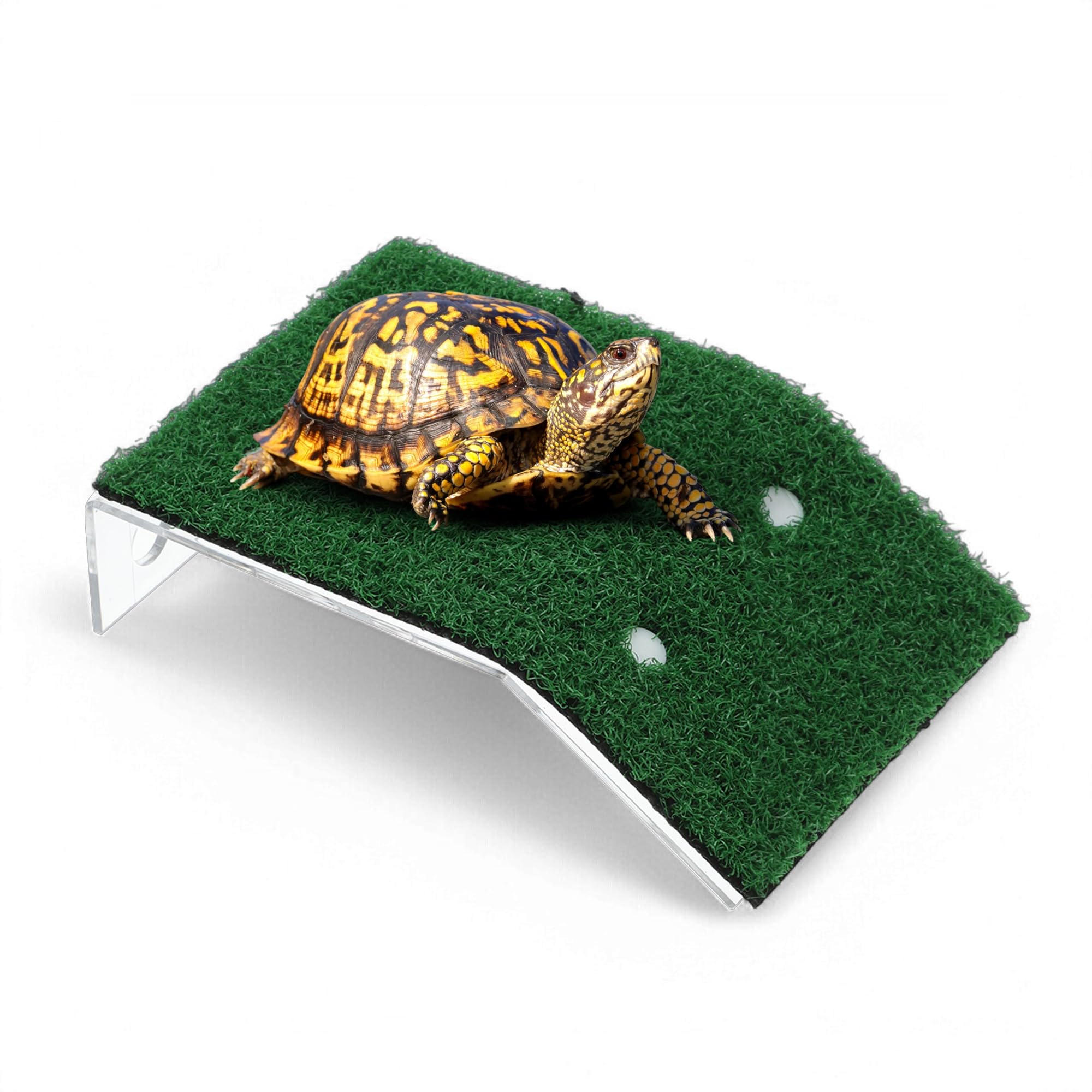 CAPASTEC Small Turtle Basking Platform Simulation Grass, Turtle Resting Basking Dock Decoration - Image 2