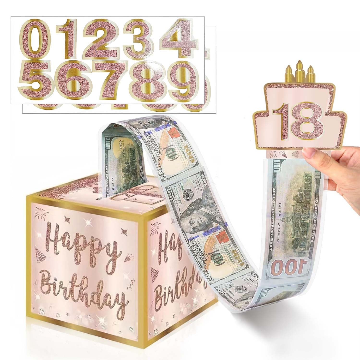 Birthday Money Box Cash Gift Pull, Money Gift Box Money Pull Out Gift Box Birthday Gift Box for Cash Gift Funny Pull Cash from Money Case Pull Surprise Money Gift Box for Birthday