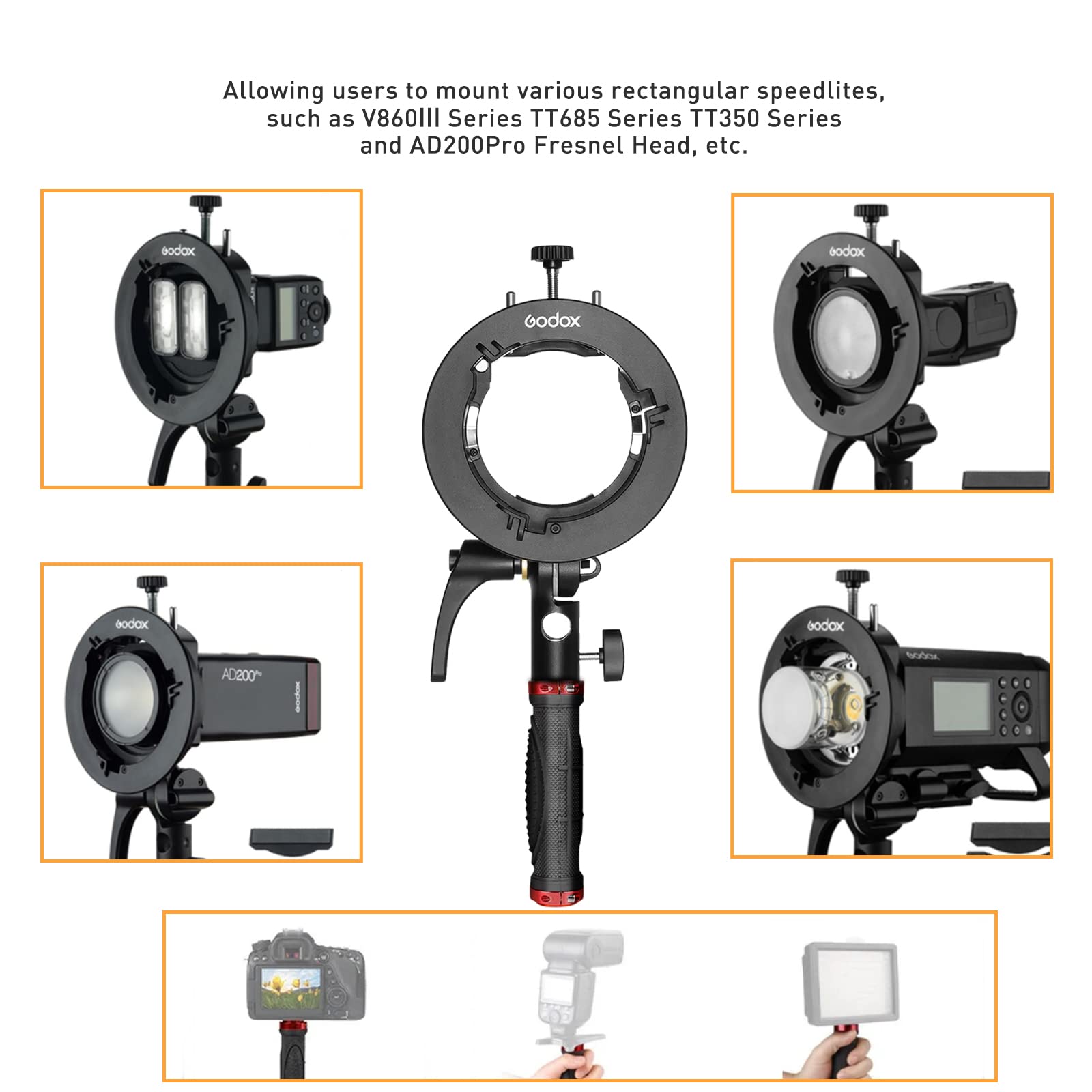 Amazon.co.jp: Godox S2 Sタイプスピードライトブラケット ボーエンズ