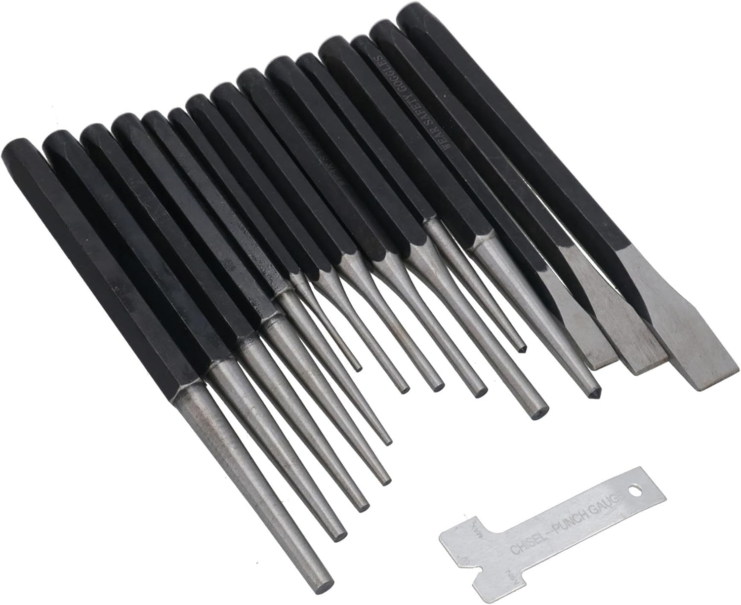 16pc Punch And Chisel Set Metal Pin Punch Punches Marker Taper Tapered