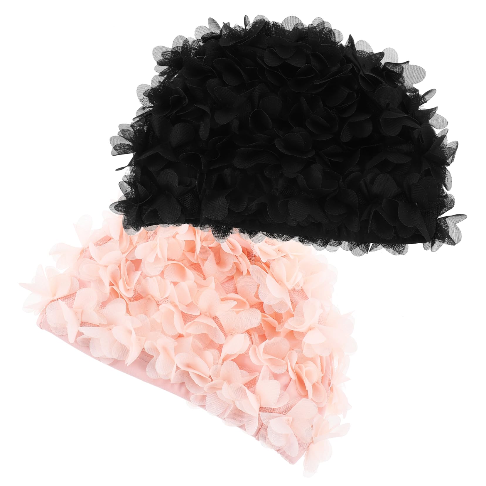 VANZACK 2 Pièces Bonnet De Bain en Caoutchouc Bonnets De Bain De Protection des Cheveux Bonnet De Couchage Bonnets De Bain pour Femmes Nageant Turban De Bain Fleurs Manquer Élastique Nylon