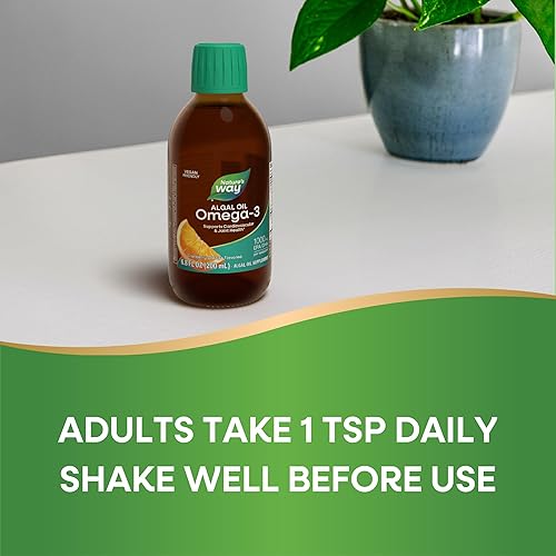 Miniatura 6 de Nature's Way NutraVege Omega-3 a base de plantas extra fuerte**, salud ocular, corazón y cerebro*, líquido con sabor a naranja arándano, 6.8 onzas