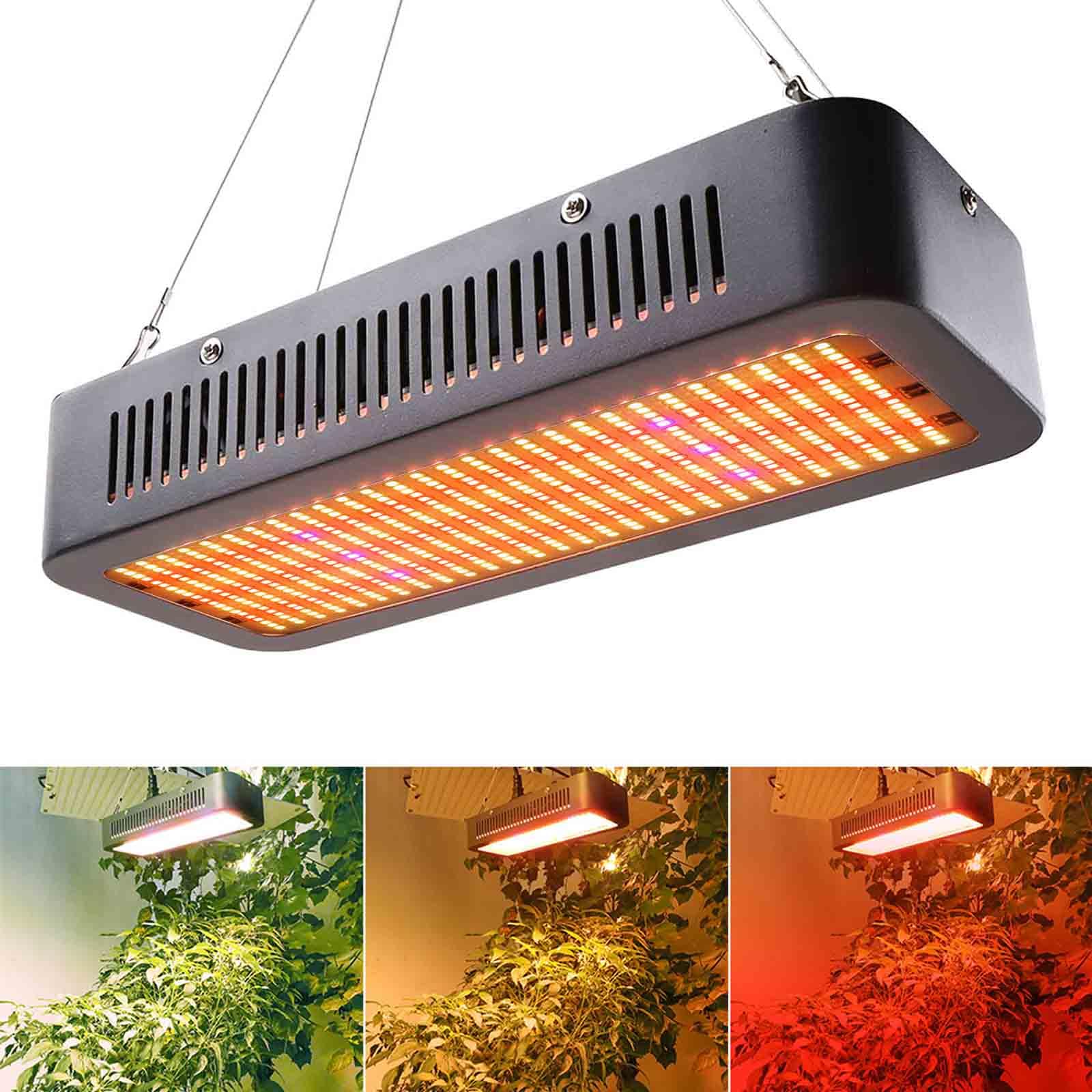 Lampe de Croissance 600W LED Plein Spectre, 3 Modes (Fleurs, Semis, Culture), Professionnels PPFD 1000μmol/s/m², Éclairage Horticole pour Plantes d'Intérieur, Serre, Jardin