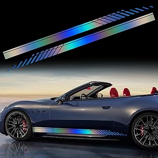 TOMALL 2Pcs 74'' Car Body Side Stickers Racing Sports Stripe Decals for Car Universal