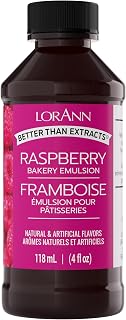 LorAnn Oils Raspberry Bakery Emulsion: True Essence, Ideal for Boosting Fruit Tones in Cakes, Cookies & Desserts, Gluten-Free, Keto-Friendly, Extract Substitute Essential for Your Kitchen, 4 Oz