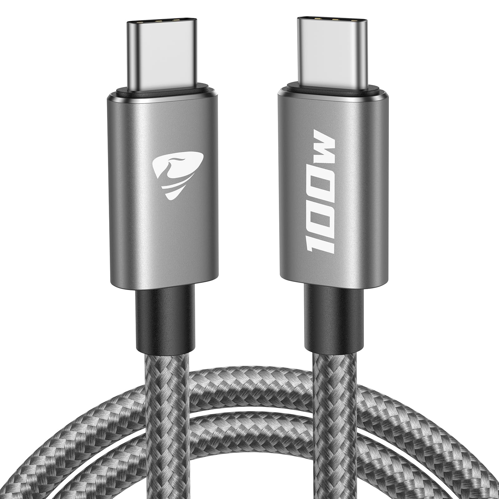 Aioneus Cable USB C 100W, 2M Cable USBC Carga Rapida QC Cable USB C a USB C Trenzado Nylon Cable Tipo C Cargador para iPhone 17 16 15 Pro Max, Samsung S25 S24 Ultra, iPad Pro, MacBook, Pixel etc