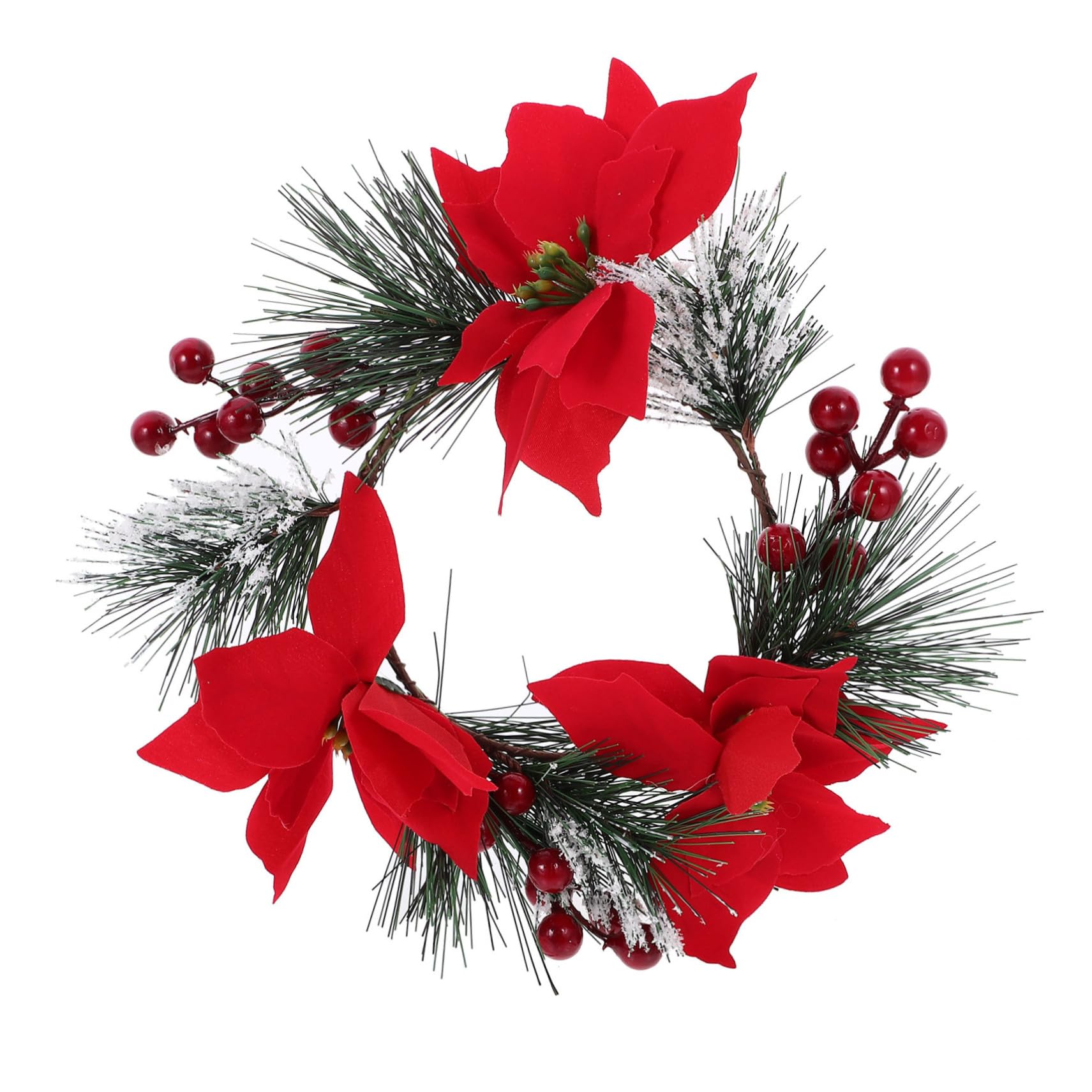 OFFSCH Christmas Candle Wreath Realistic Pine for Door Ornaments Wedding Table Centerpiece Rustic Holiday Decor Xmas Decoration