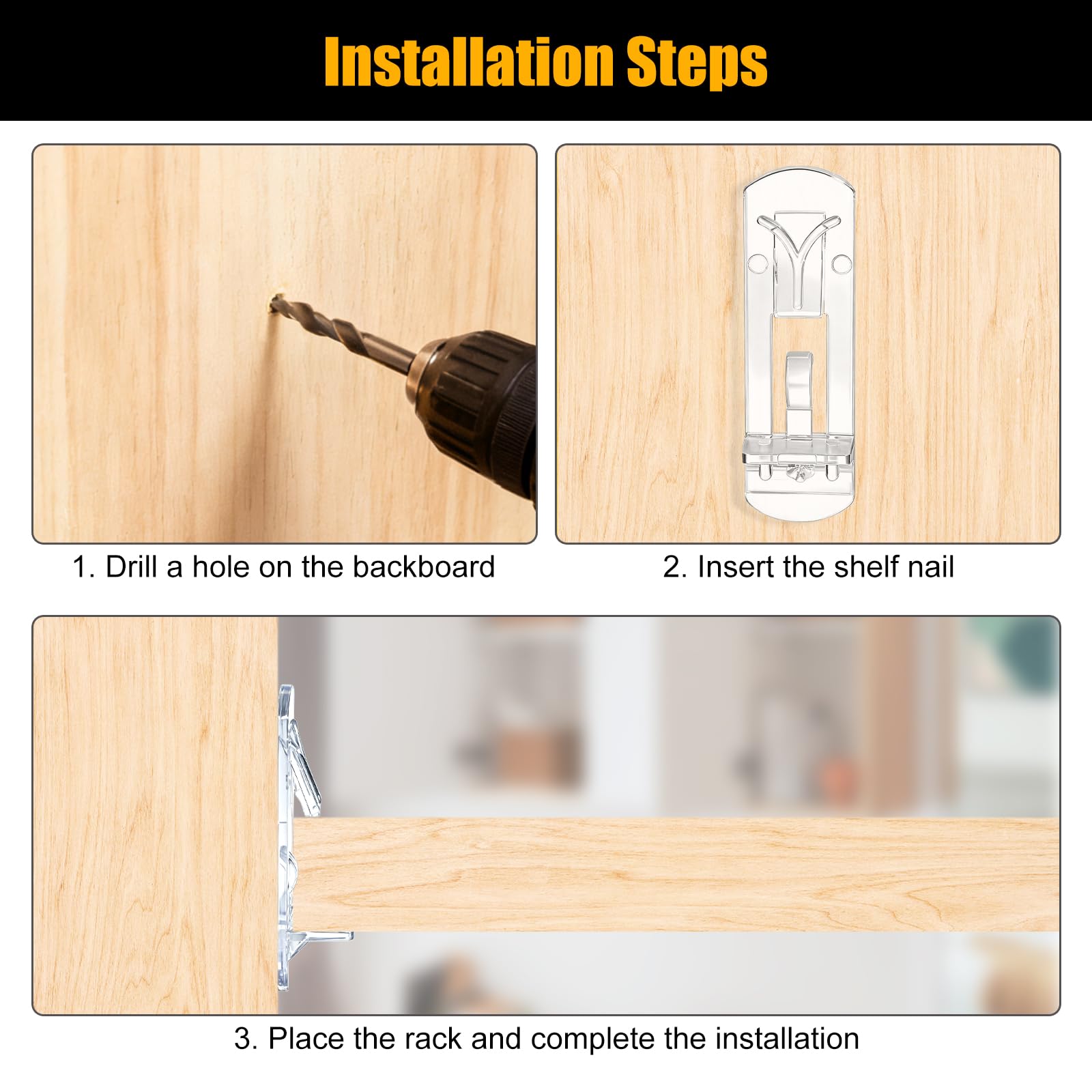 Cabinet Shelf Pegs 5mm Self-Locking Pins for 3/4" Thick Shelves — Amazon image 3