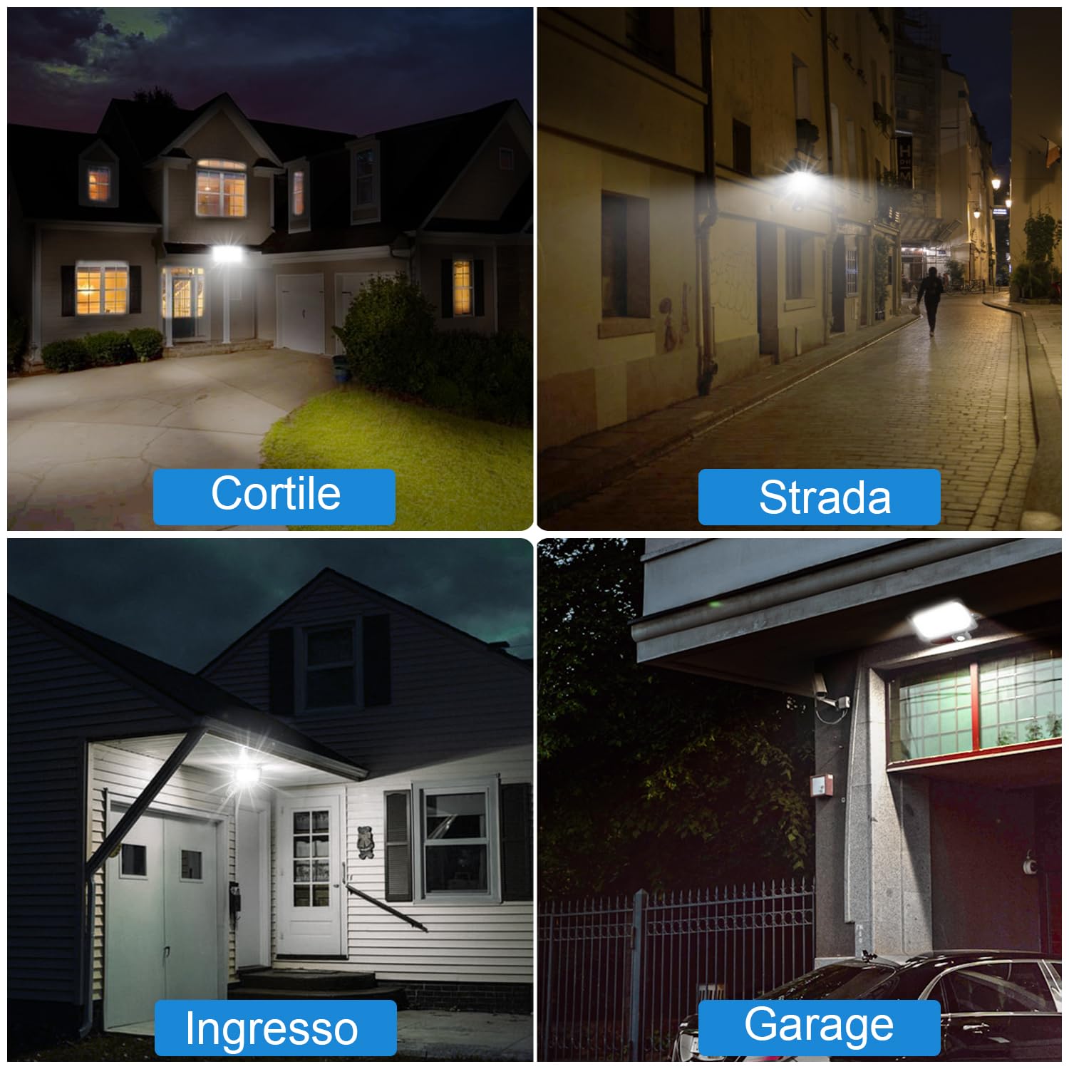 JESLED Faretto LED Da Esterno Con Sensore di Movimento, 20W 2200 Lumen, IP66 Impermeabile per Giardino, Cortile, Patio, Garage