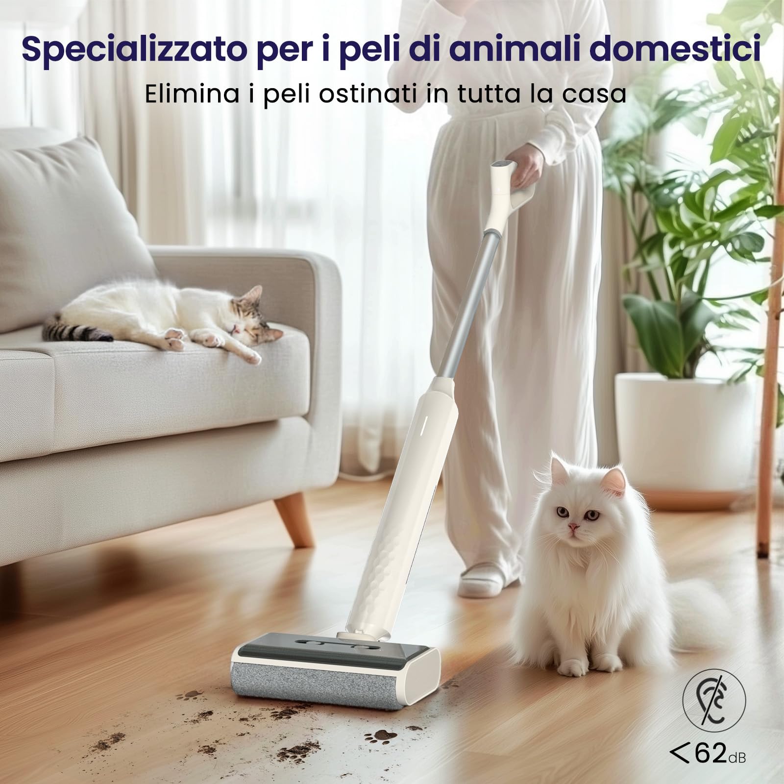 Lefant LS100 Aspirapolvere Senza Fili e Lavapavimenti, Scopa Elettrica Senza Fili, 2,65 kg Leggero, 60 Min Autonomia, 170° di inclinazione, Semovente, Pulizia Continua, Auto Pulizia