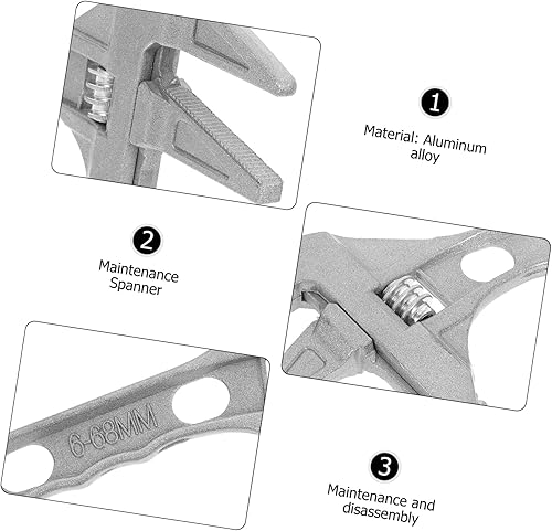 Miniatura 9 de HONMEET Válvula universal para llave inglesa grifo de tuerca plateada plomeros de agua profesionales llaves de cocina mono moleteado de mm llave de