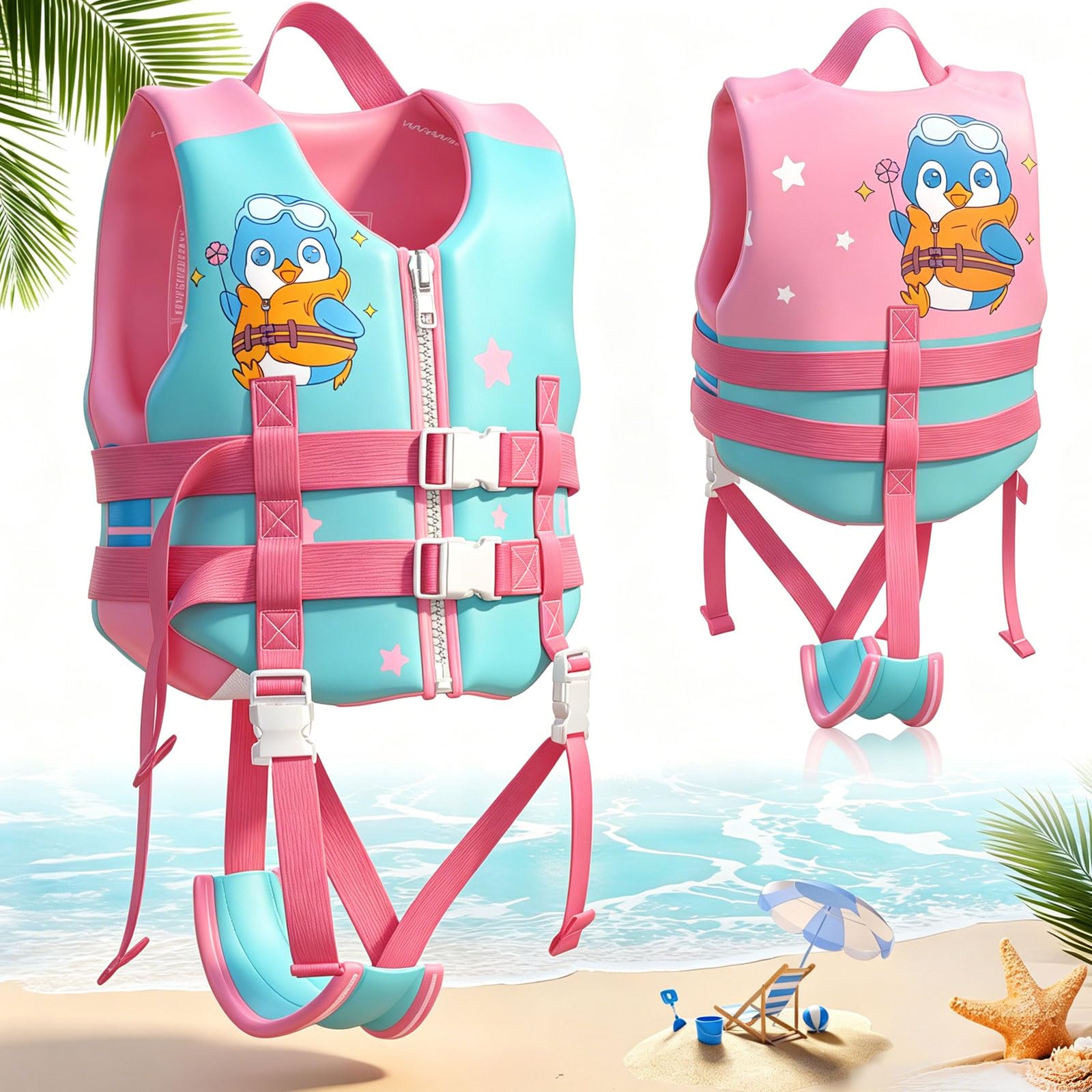 Schwimmweste Kinder 2-9 Jahre - Auftriebsweste Kinder Schwimmweste zum Schwimmen Lernen, Moderne Schwimmhilfe für Jungen, Mädchen und Kleinkinder, TÜV Geprüfte EN 13138-1:2021