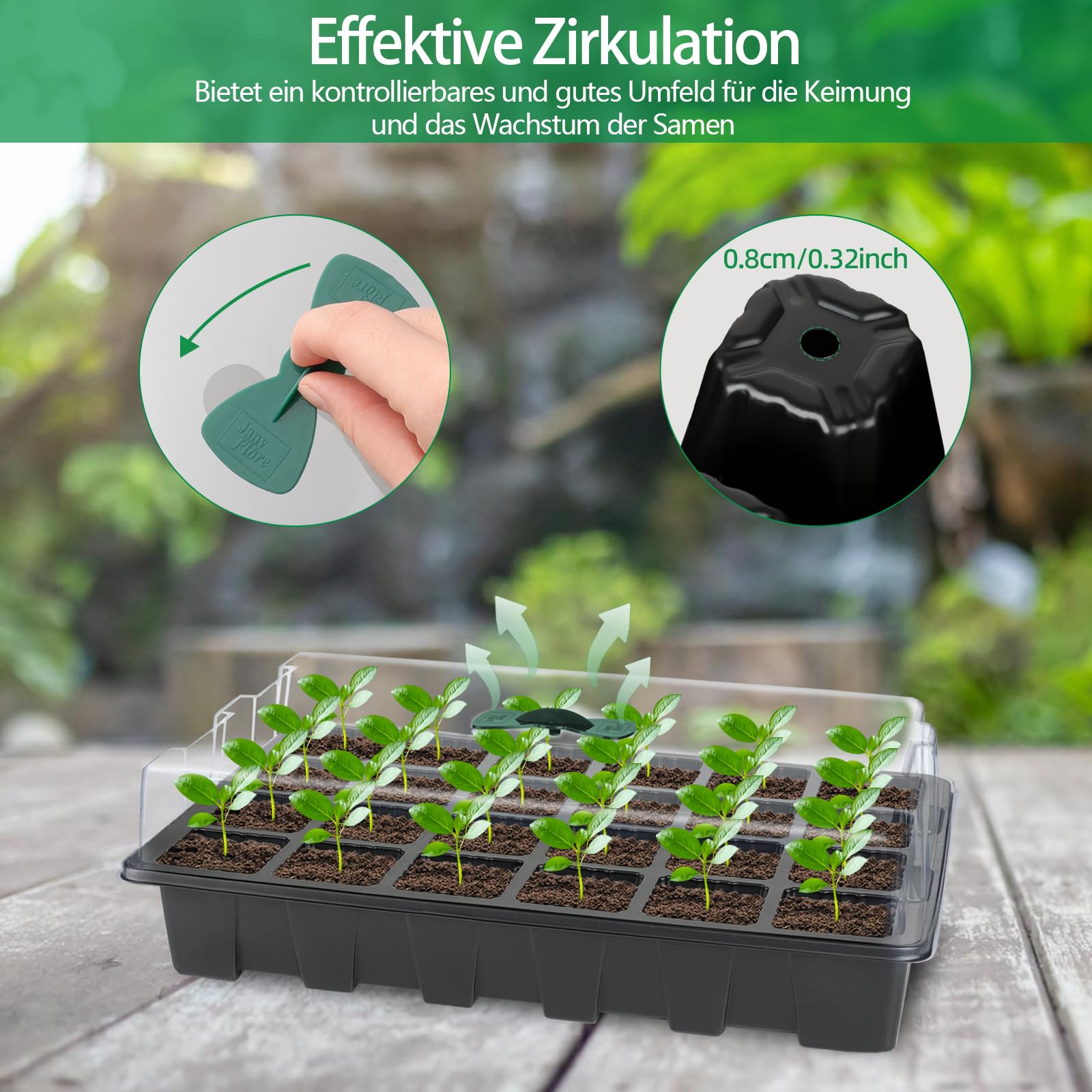Lot de 5 petites serres de culture à 120 cellules - Kit de culture - Étiquettes pour plantes et outils - Pour l'extérieur et l'intérieur