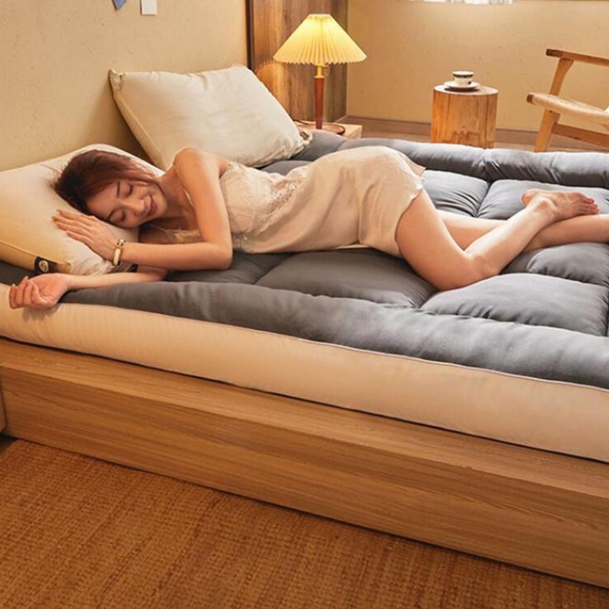 Colchón japonés portátil, colchón Acolchado Grueso Mejorado, colchón de futón Relleno de algodón, colchón Plegable para Dormitorio de Estudiantes, Cama de Invitados, sofá Cama