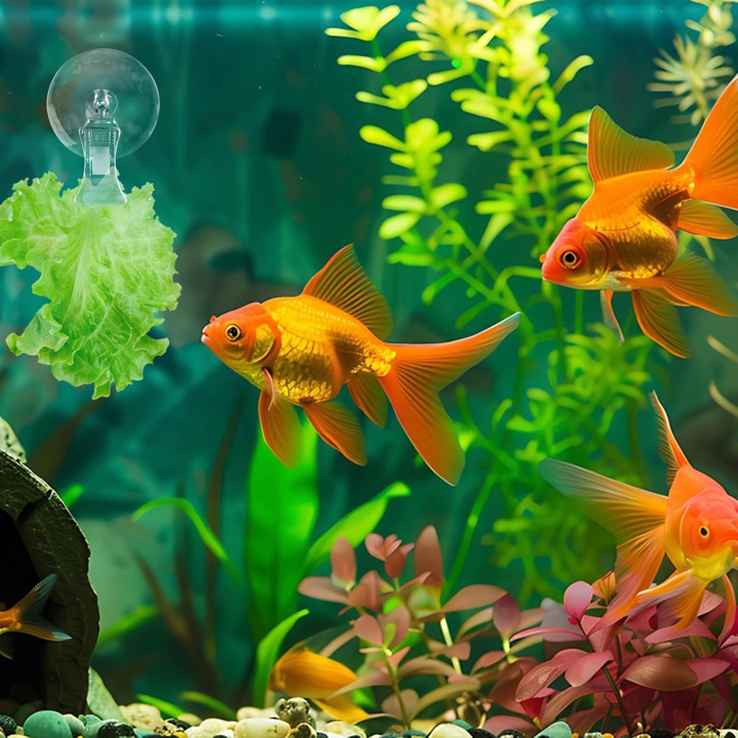 6 Pack Veggie Aquarium Seaweed Clips Fish Food Holder Wide Mouth Clips Plants Suction Cups Algae Clip for Freshwater and Marine Fish Tank (Small Clip) image 5