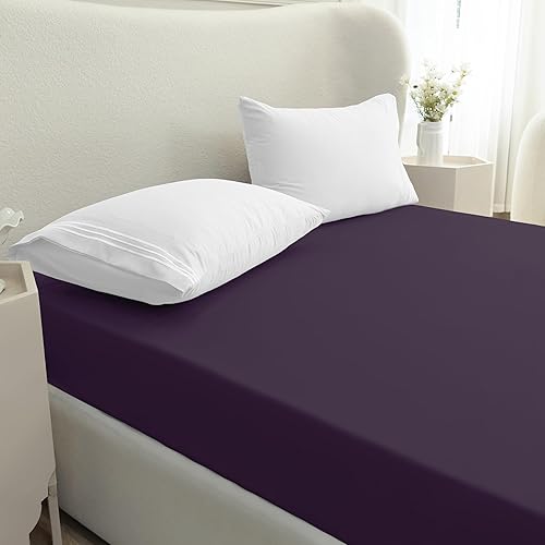 Miniatura 3 de Mocassi - Sábana bajera ajustable de tamaño matrimonial, fresca, profunda caída lateral de hasta 16 pulgadas, 1800 hilos, suave, resiste arrugas,