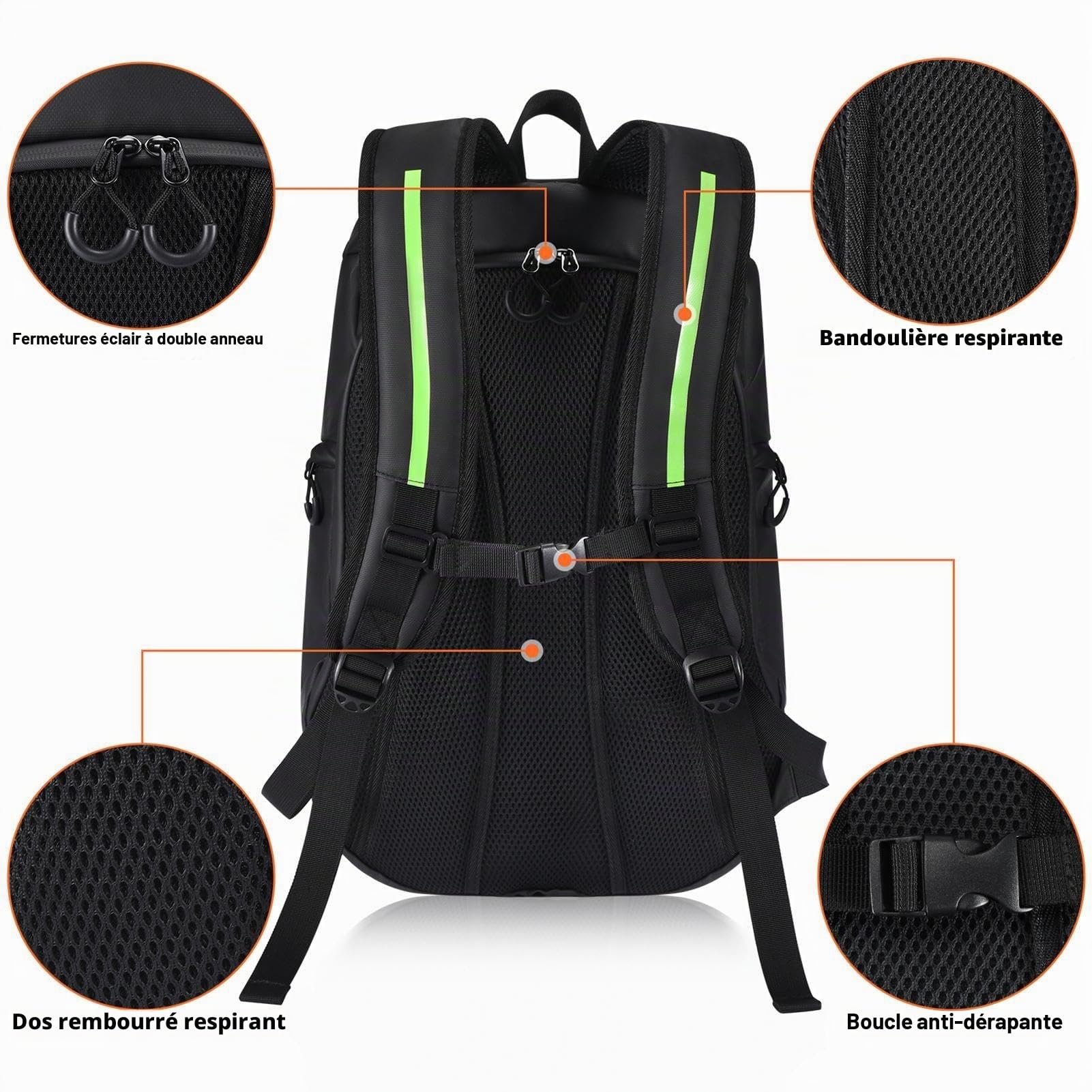 Sac à dos de moto imperméable – Sac à dos multifonctionnel pour casques de cyclisme, sac à dos imperméable de grande capacité, sac de rangement étanche pour casques, sac à dos de randonnée, Attribut
