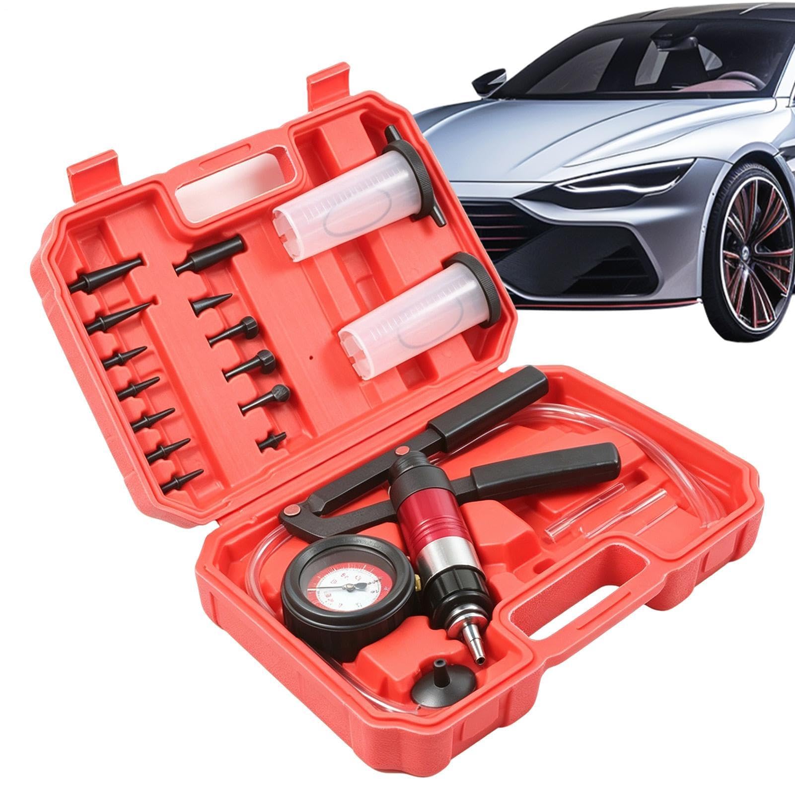 Pompe À Vide Manuelle Outils Portables Pour Motocyclette Avec Manomètre | Outils De Purge De Frein Pour Voiture Moto Camion, Extraction Et Remplissage Du Liquide D'Entretien Du Système De Freinage