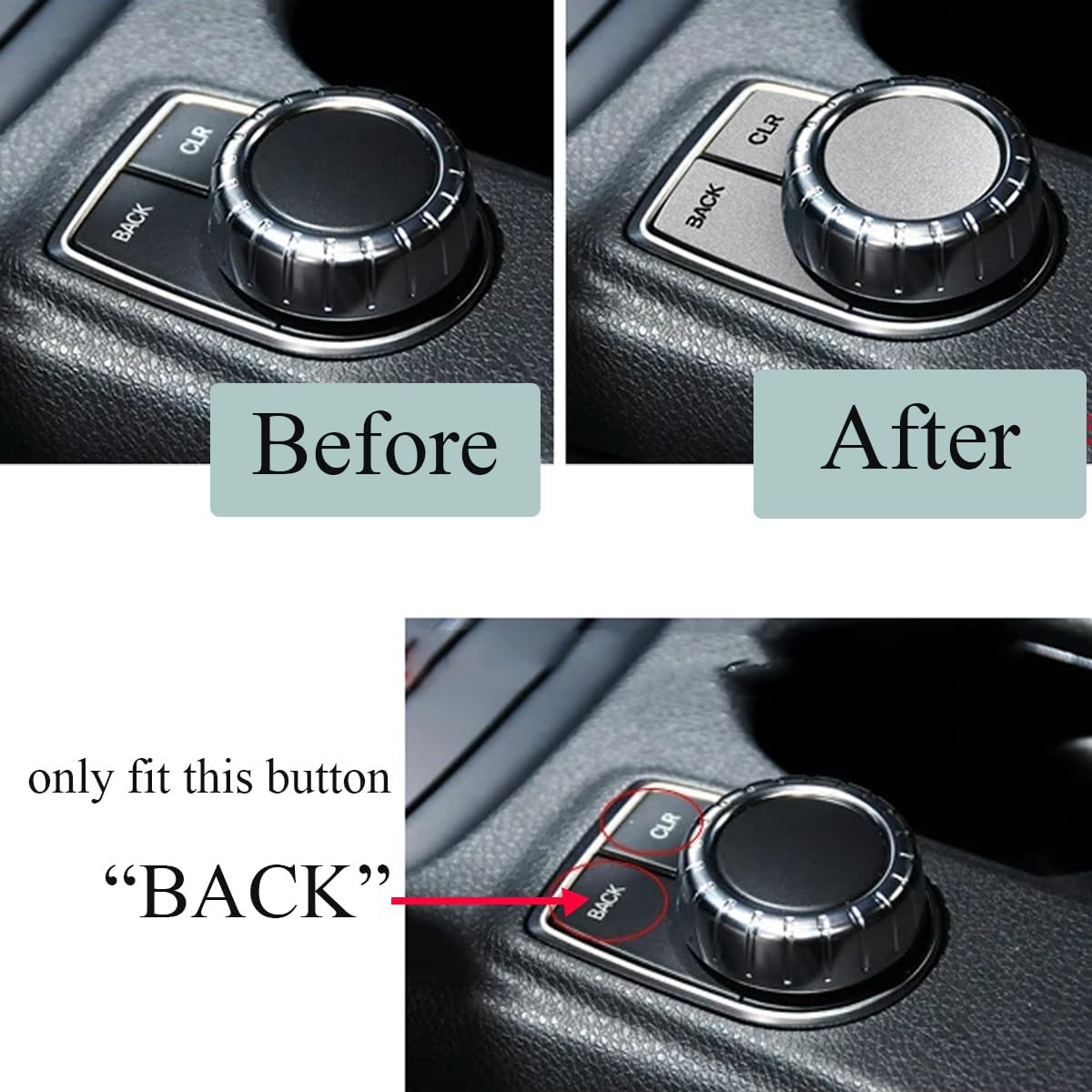 Alloy Car Console Multimedia Knob Switch Button Cover Sticker Compatible with Mercedes Benz A B CLA GLA Class