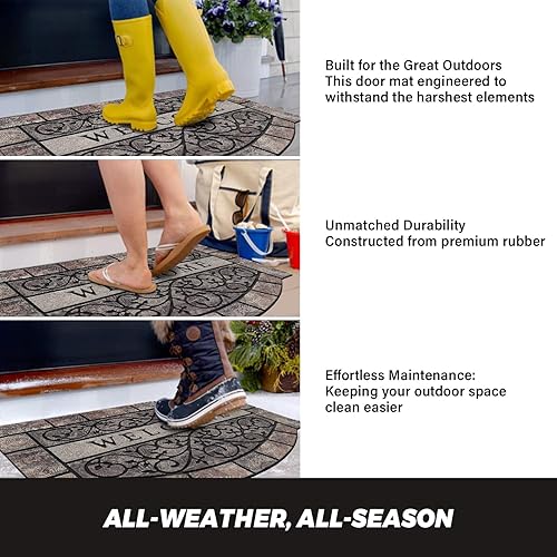 Miniatura 5 de Durable Welcome Door Mats Outdoor, 28"x17" Heavy-Duty Welcom Matt Outdoor for Front Door with Non-Slip Rubber Backing for Front Door High Traffic