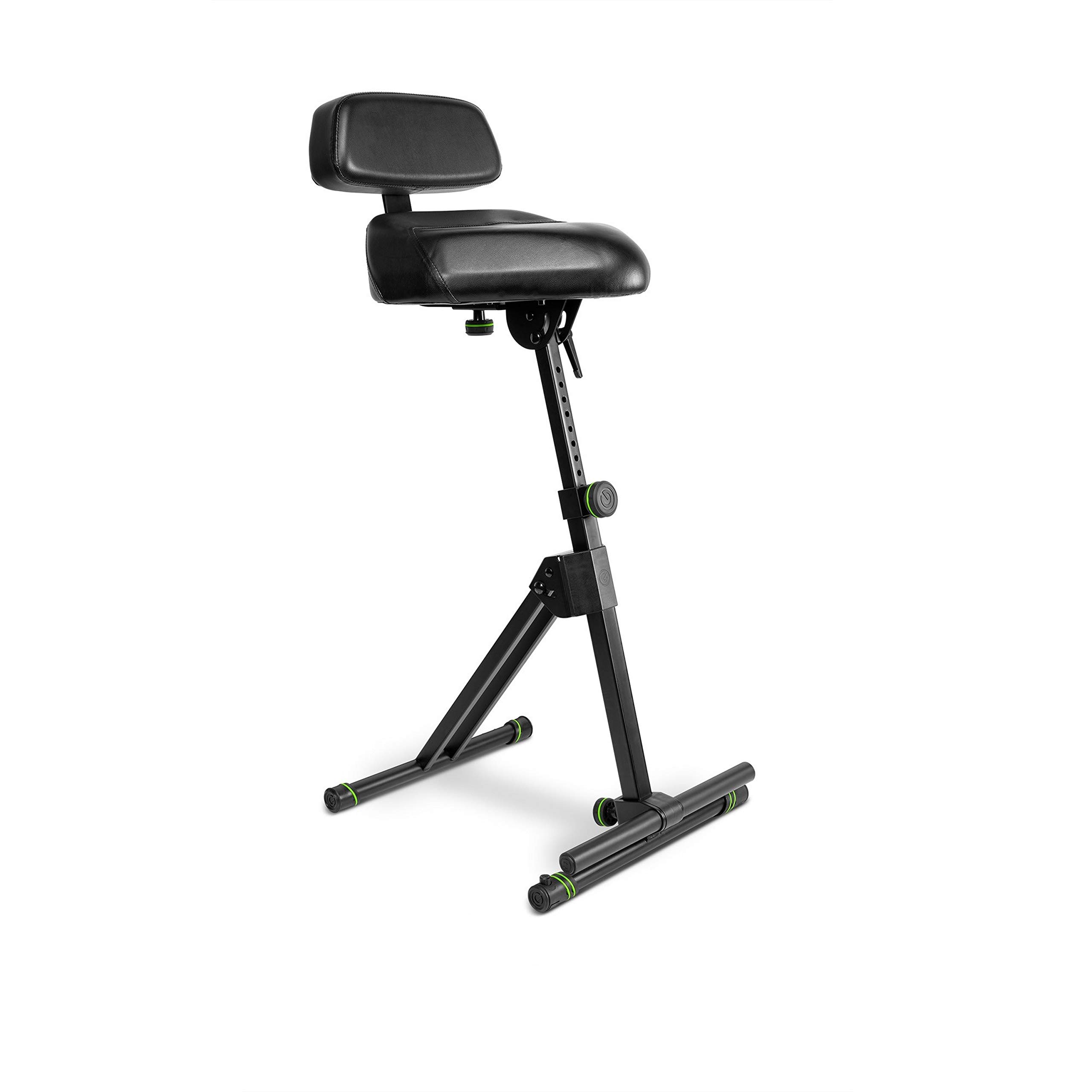 Gravity FM SEAT1 BR - Höhenverstellbare Stehhilfe mit Fußstütze und Rückenlehne, Höhenverstellung bis 97 cm, schwarz