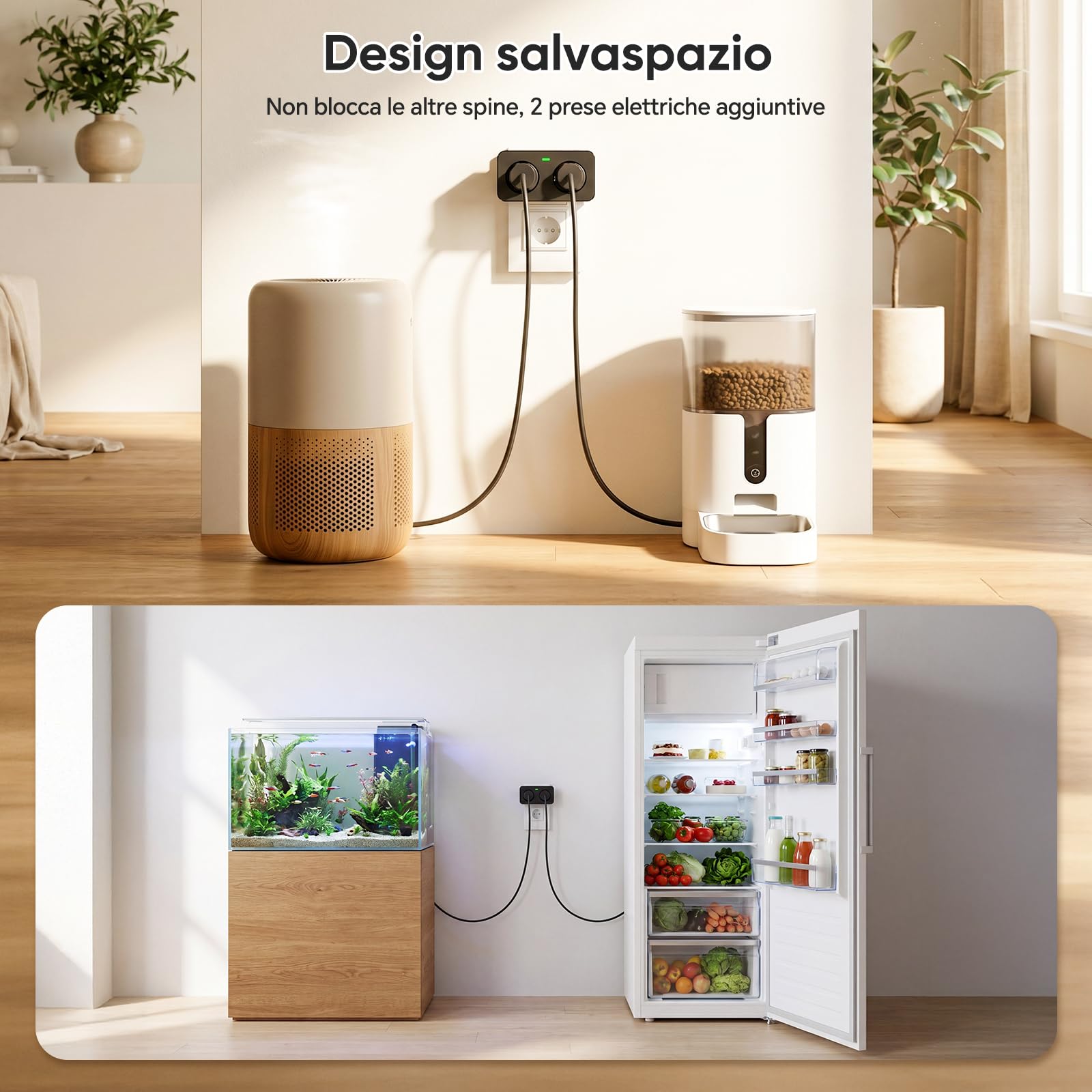 Rilevatore Interruzione Corrente WiFi con App Tuya&Smart Life, Allarme Mancanza Alimentazione 110dB con Silenziamento Remoto, 3 Suonerie / 3 Volume, Avviso Mancanza Corrente per Frigorifero
