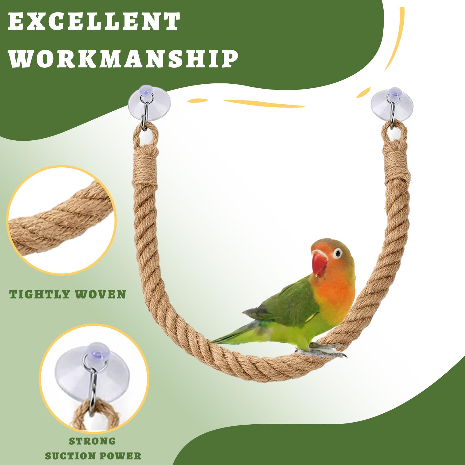 Leopard Gecko Accessories, Reptile Accessories for Climbing Exercise and Habitat Enrichment, Gecko Accessories with Durable 55CM Rope for Lizards and Snakes — view 3