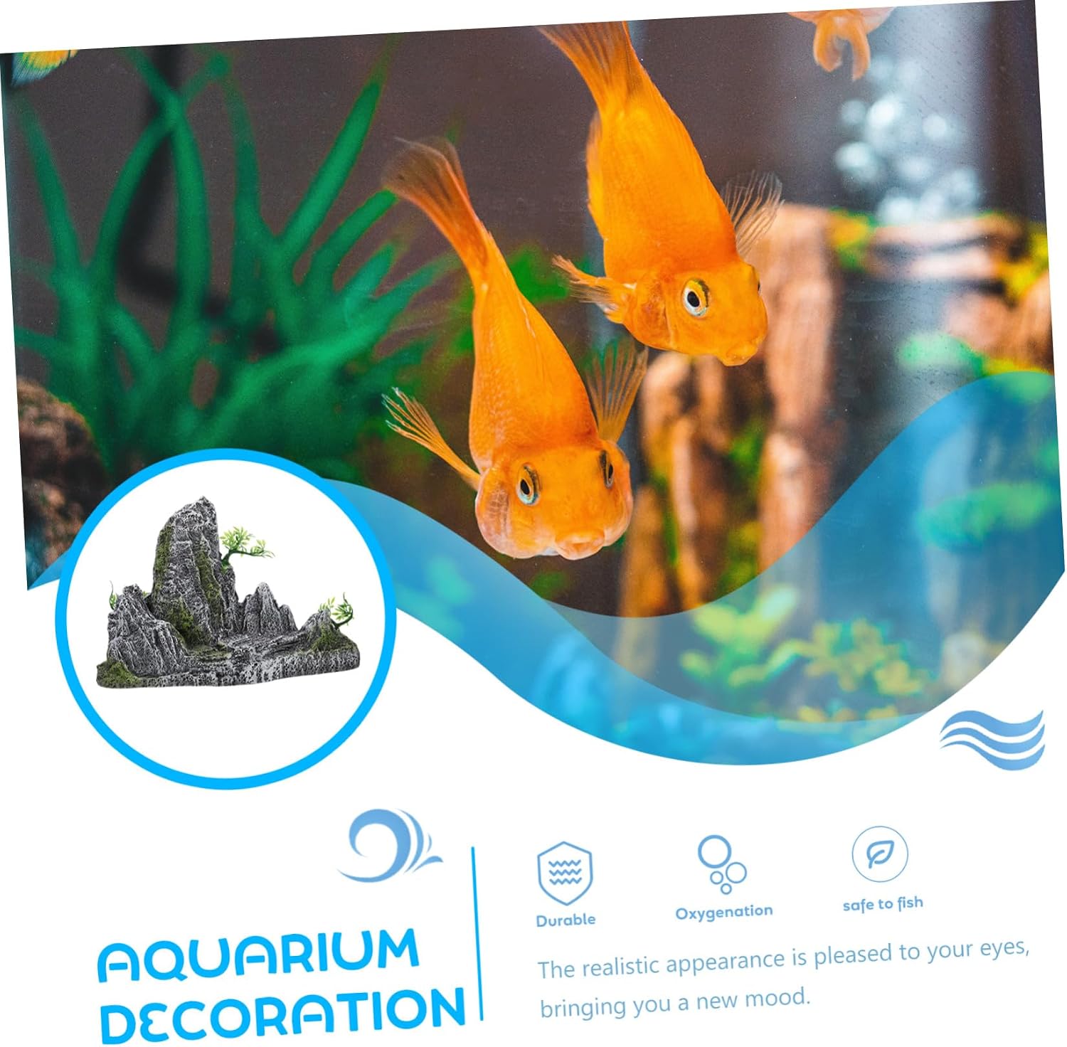 Resin Rockery Decor Aquarium Fish Tank Landscaping Artificial Rockery Statue for Water Tank Decoration Safe Non-Toxic Design