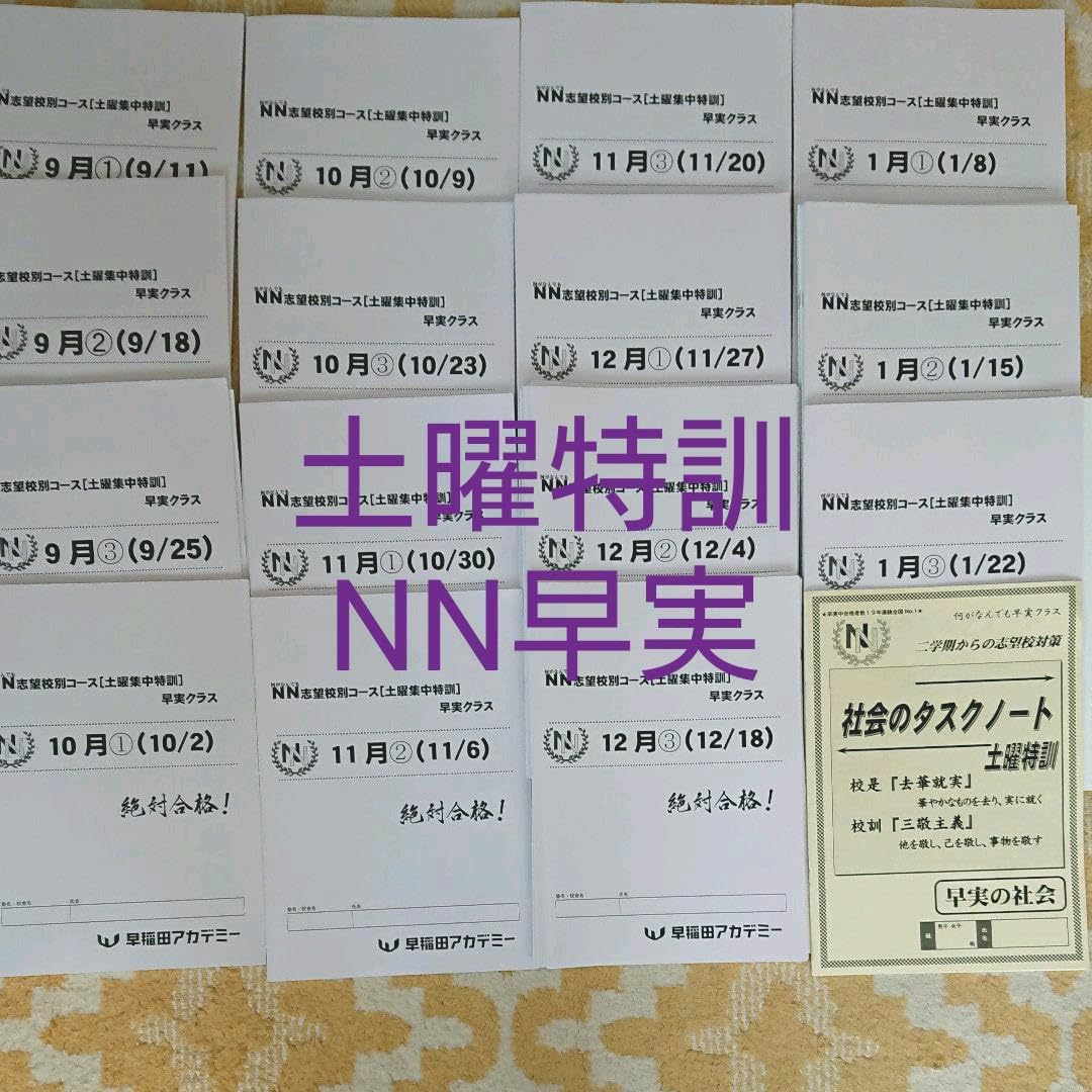 Amazon.co.jp: 早稲田アカデミー早実NN志望校別土曜集中特訓