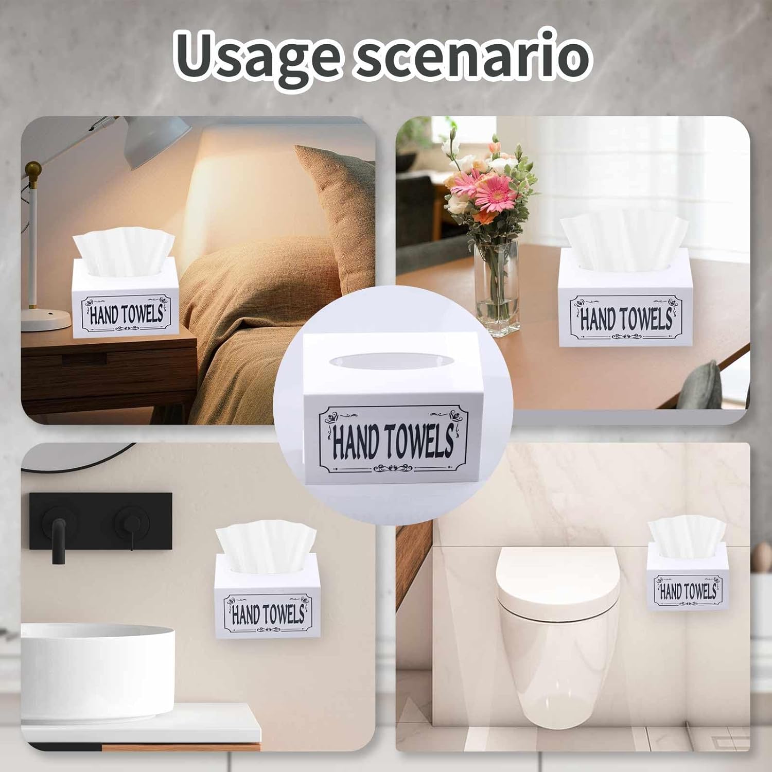 Acrylic Hand Towel Box Cover Compatible with Kleenex Disposable Hand Towels,Wall-Mounted Paper Towel Dispenser for Bathroom, Tabletop, Office, Car