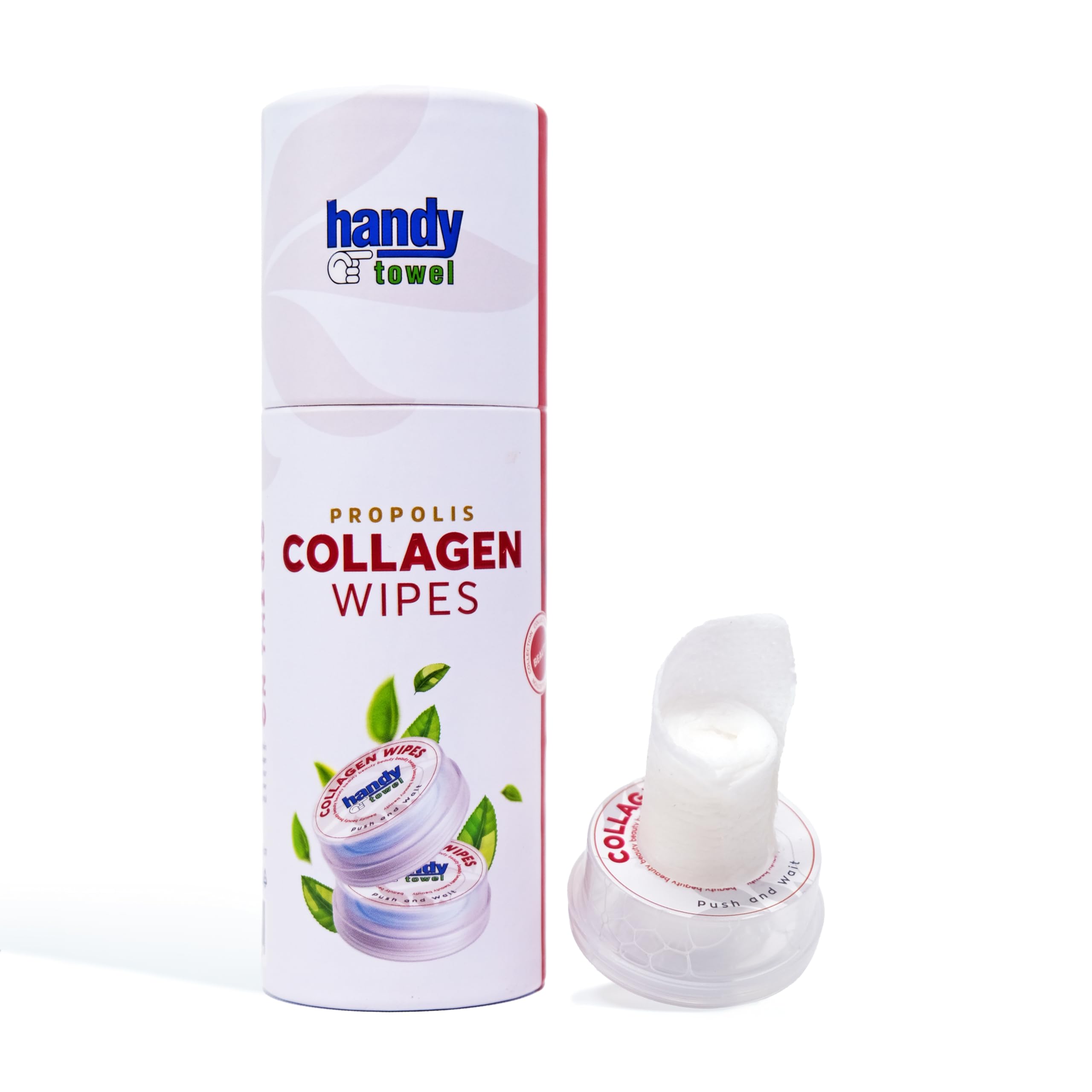 Handy Towel Skin Care Wipes (Collagen Facial Care Wipes, Travel Size), 1 count (Pack of 8)