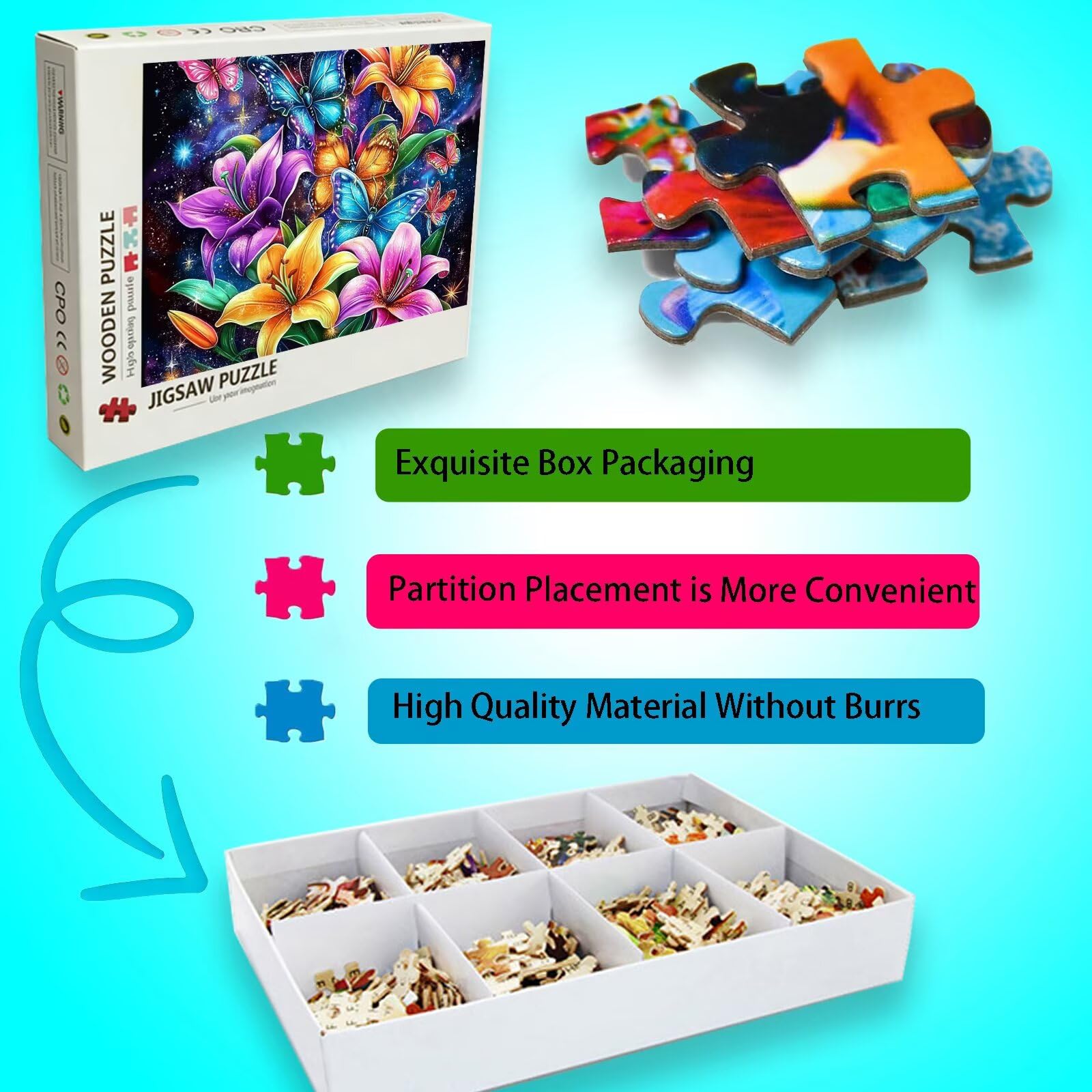 Lilie Puzzle 1500 elementów, trudne puzzle, drewniane puzzle dla całej rodziny, zestaw "zrób to sam", dla dorosłych, nadają się jako dekoracja ścienna i prezenty dla kobiet, temat: Sen 8p-563